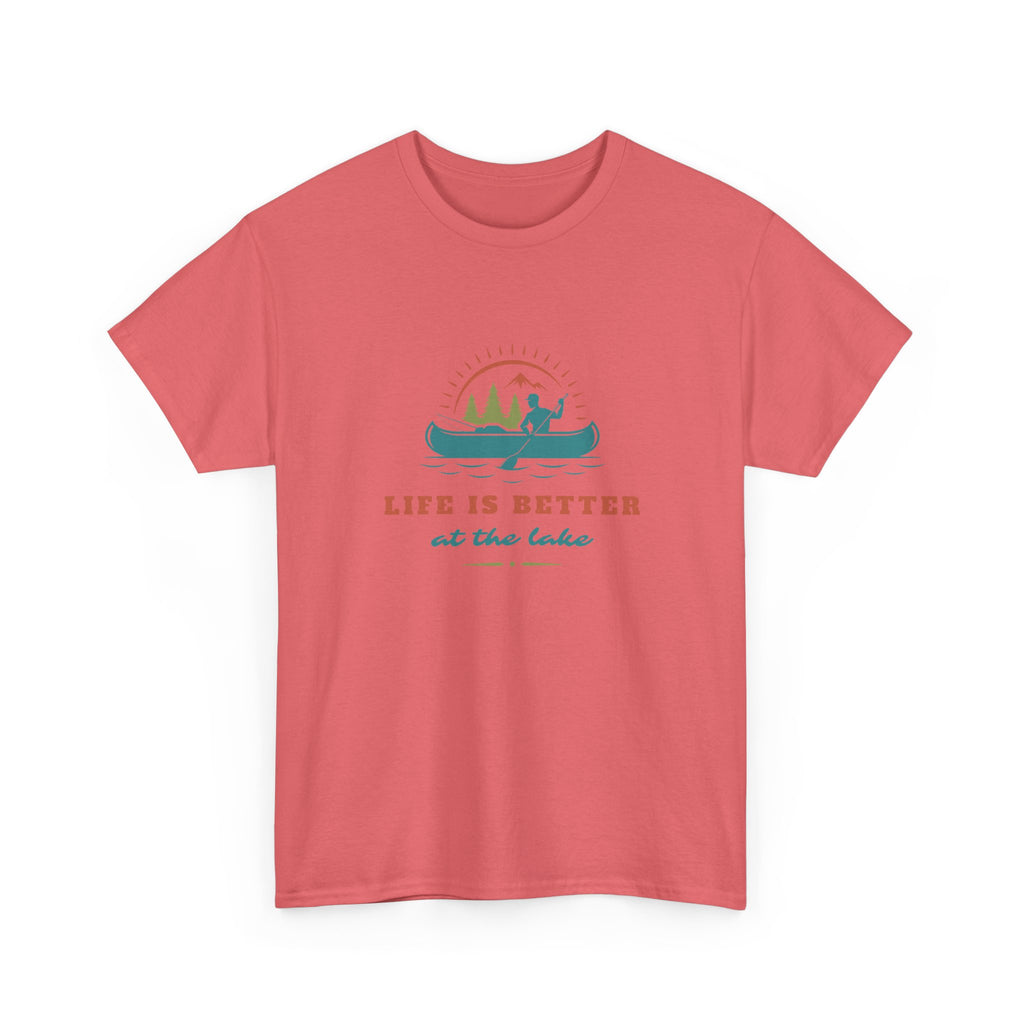 Life is Better at the Lake Unisex Heavy Cotton T-Shirt - Comfortable Outdoor Shirt