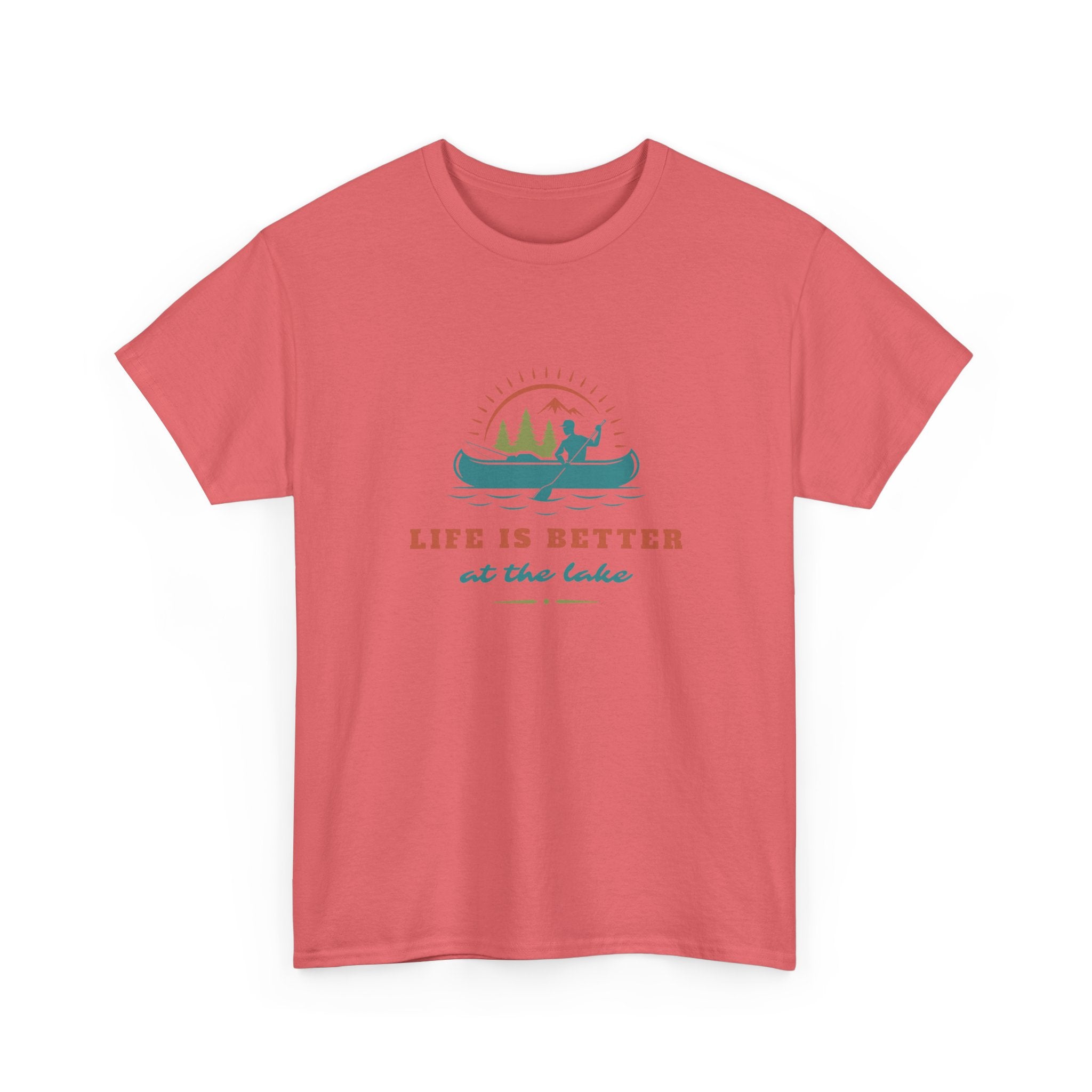 Life is Better at the Lake Unisex Heavy Cotton T-Shirt - Comfortable Outdoor Shirt