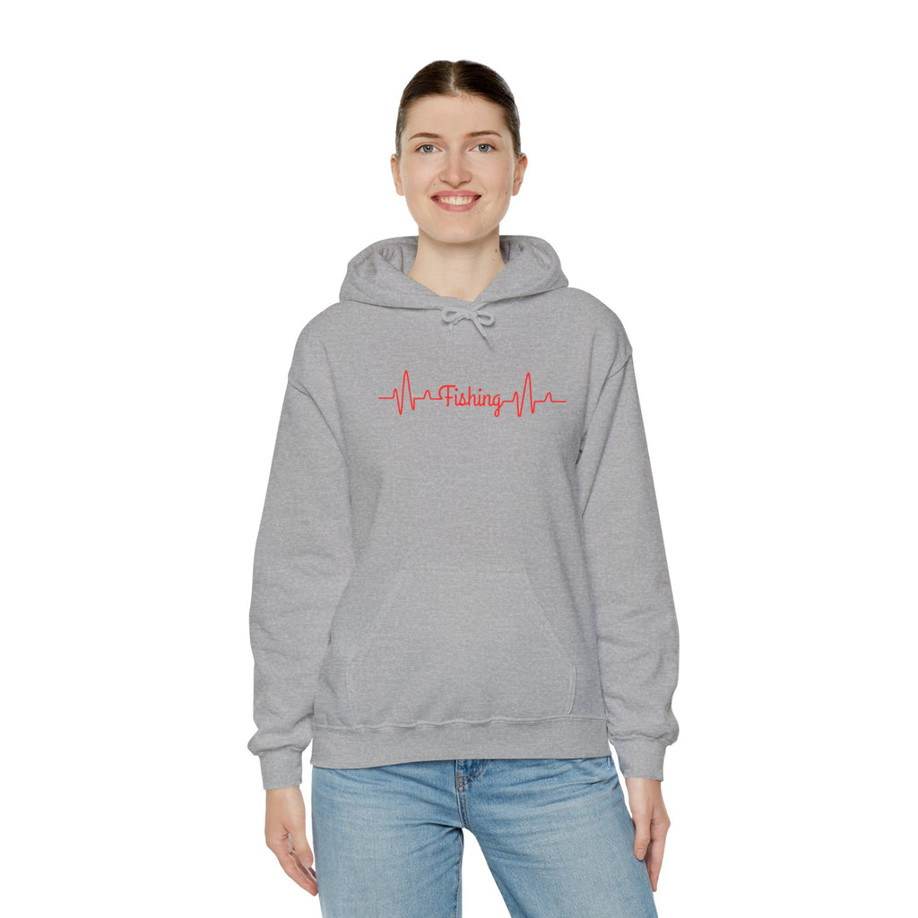 "Fishing Heartbeat" Unisex Hooded Sweatshirt