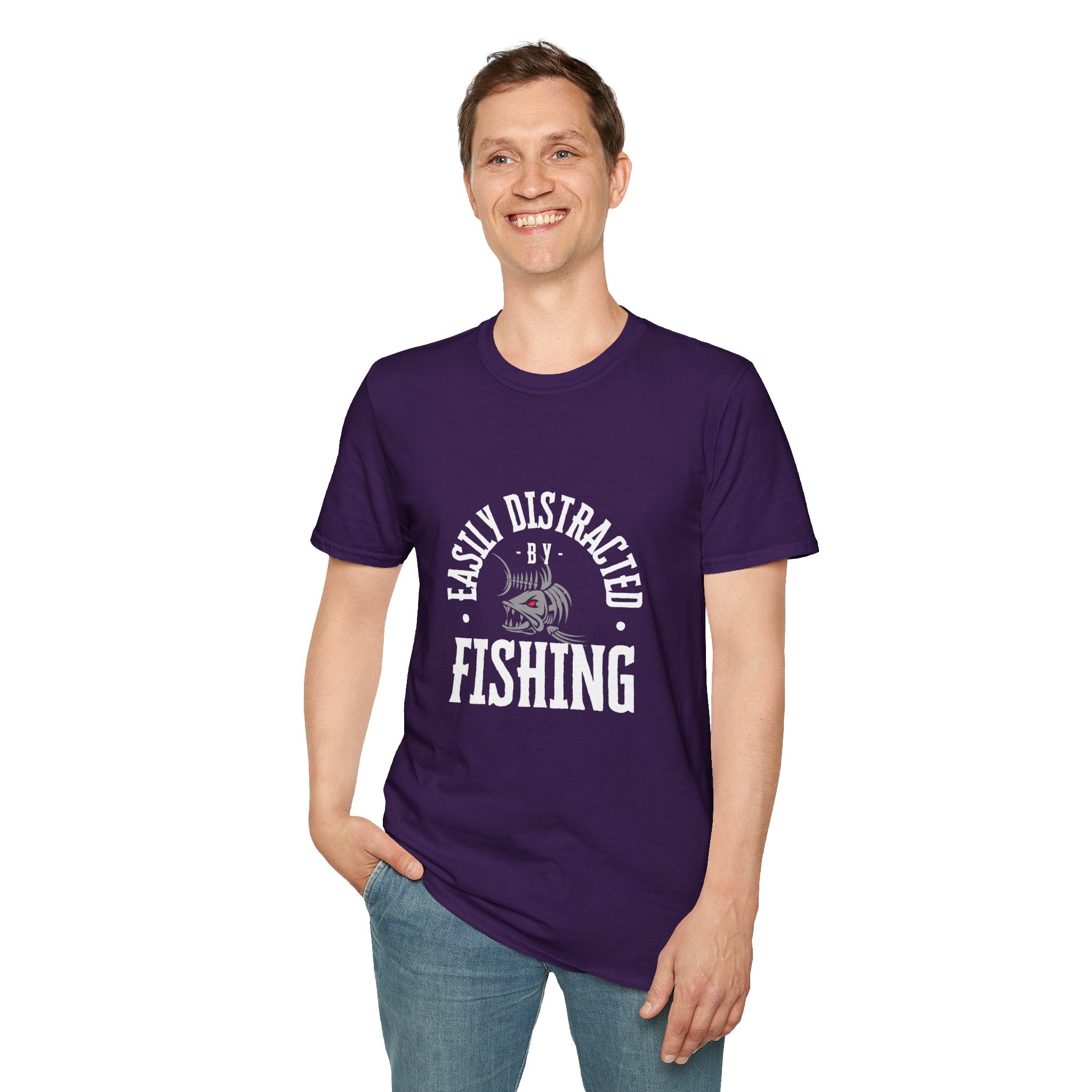 "Easily Distracted by Fishing" Unisex Softstyle T-Shirt
