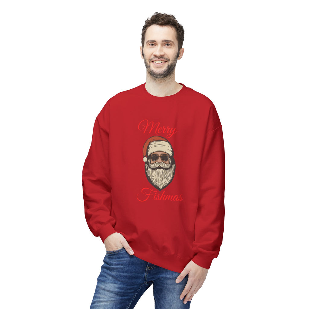 Merry Fishmas Sweatshirt — Santa Fish Holiday Crewneck