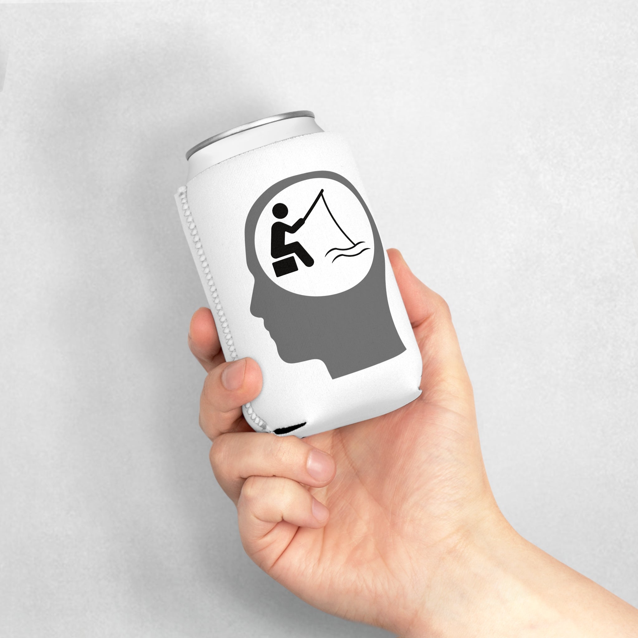 "Fishing on the Brain" Can Cooler Sleeve - Perfect for Outdoor Fun and Relaxation