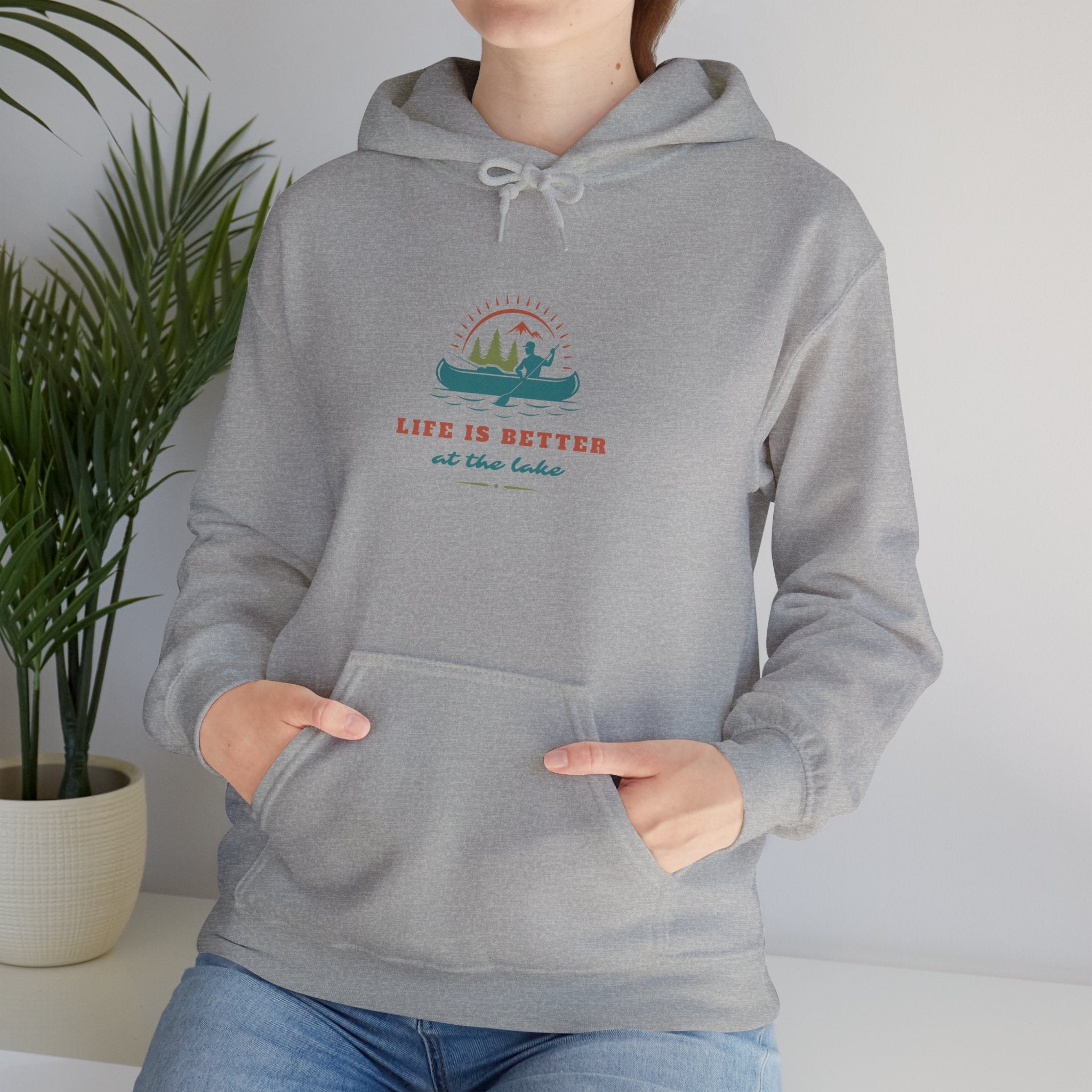 "Life Is Better at the Lake" Hoodie — Cozy Lake Cabin Hooded Sweatshirt