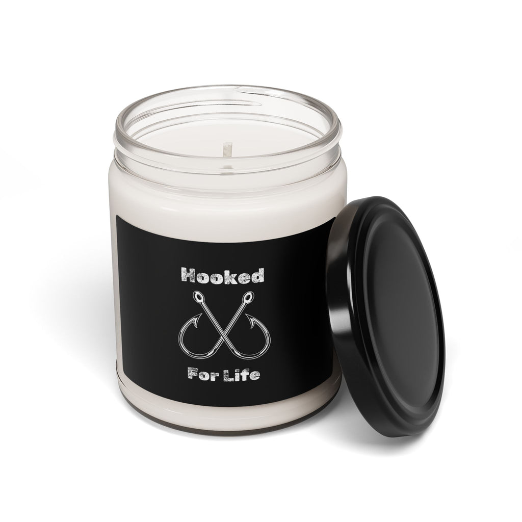 "Hooked For Life" Funny Fishing Soy Candle (9oz) — Gift for Anglers