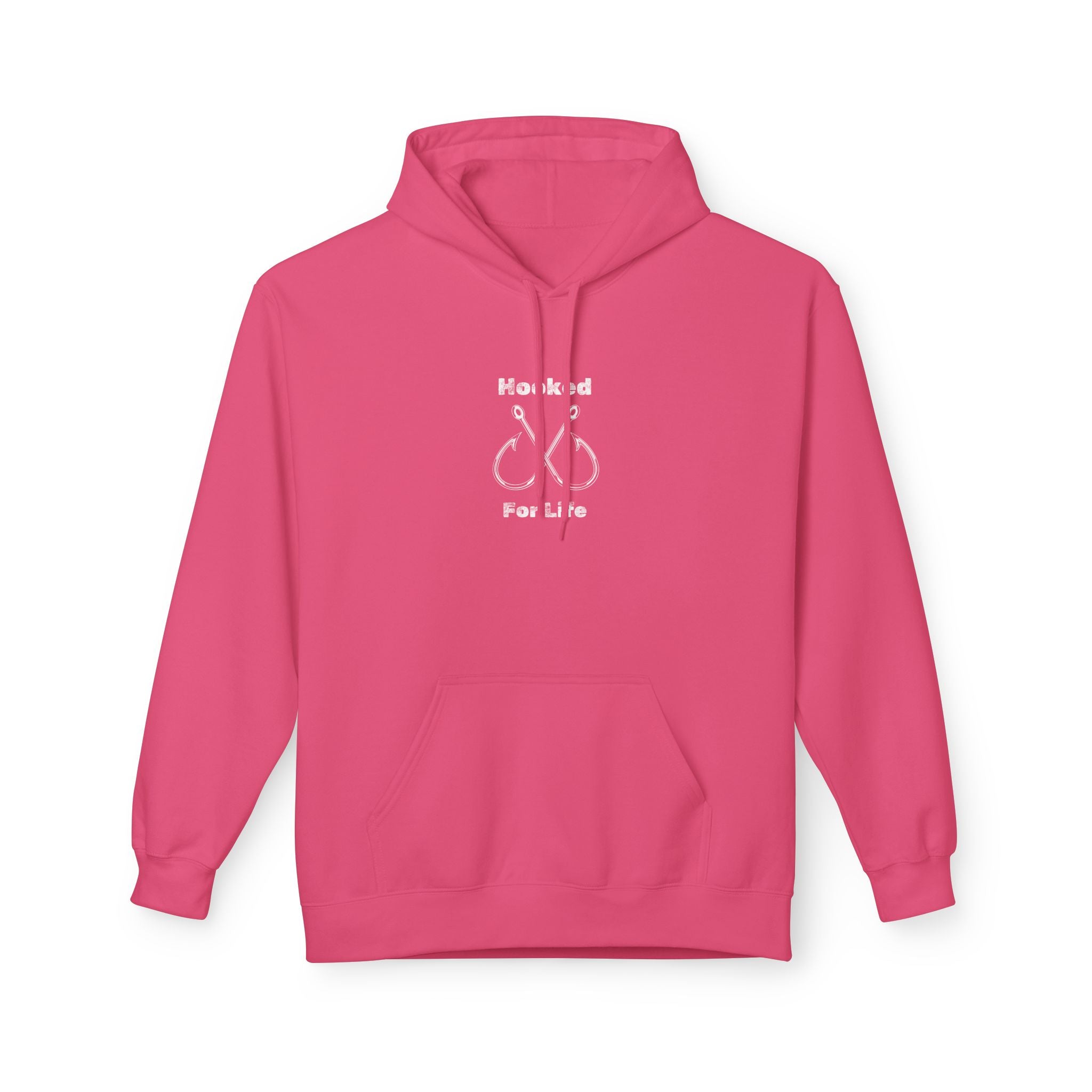 "Hooked for Life" Unisex Midweight Fleece Hoodie - Perfect for Fishing Enthusiasts