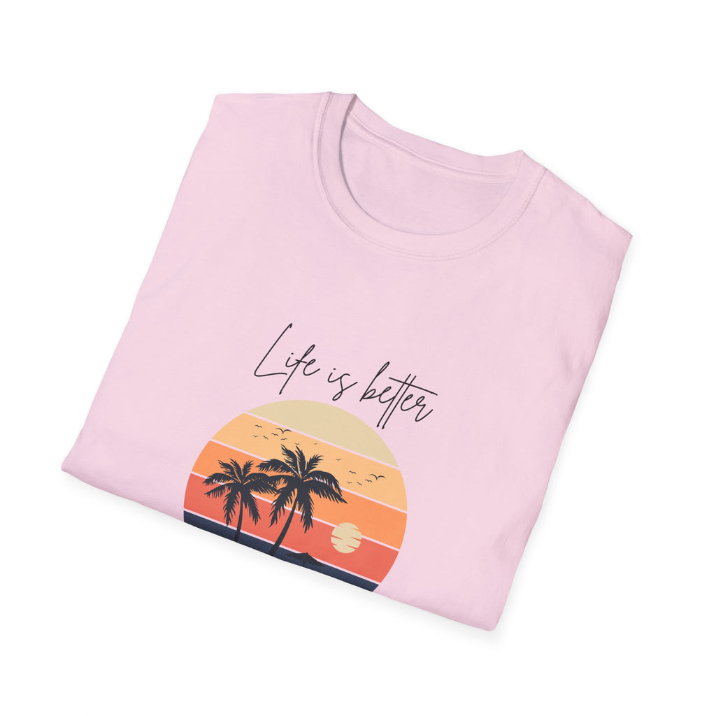 Life is Better @ The Beach Unisex Softstyle T-Shirt