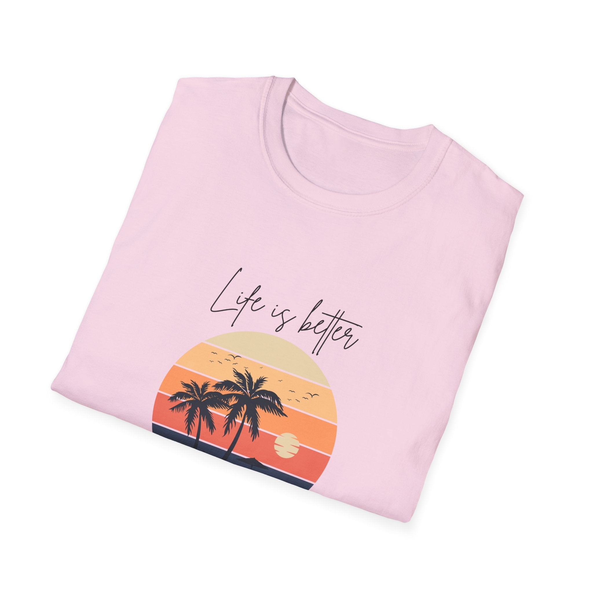 Life is Better @ The Beach Unisex Softstyle T-Shirt