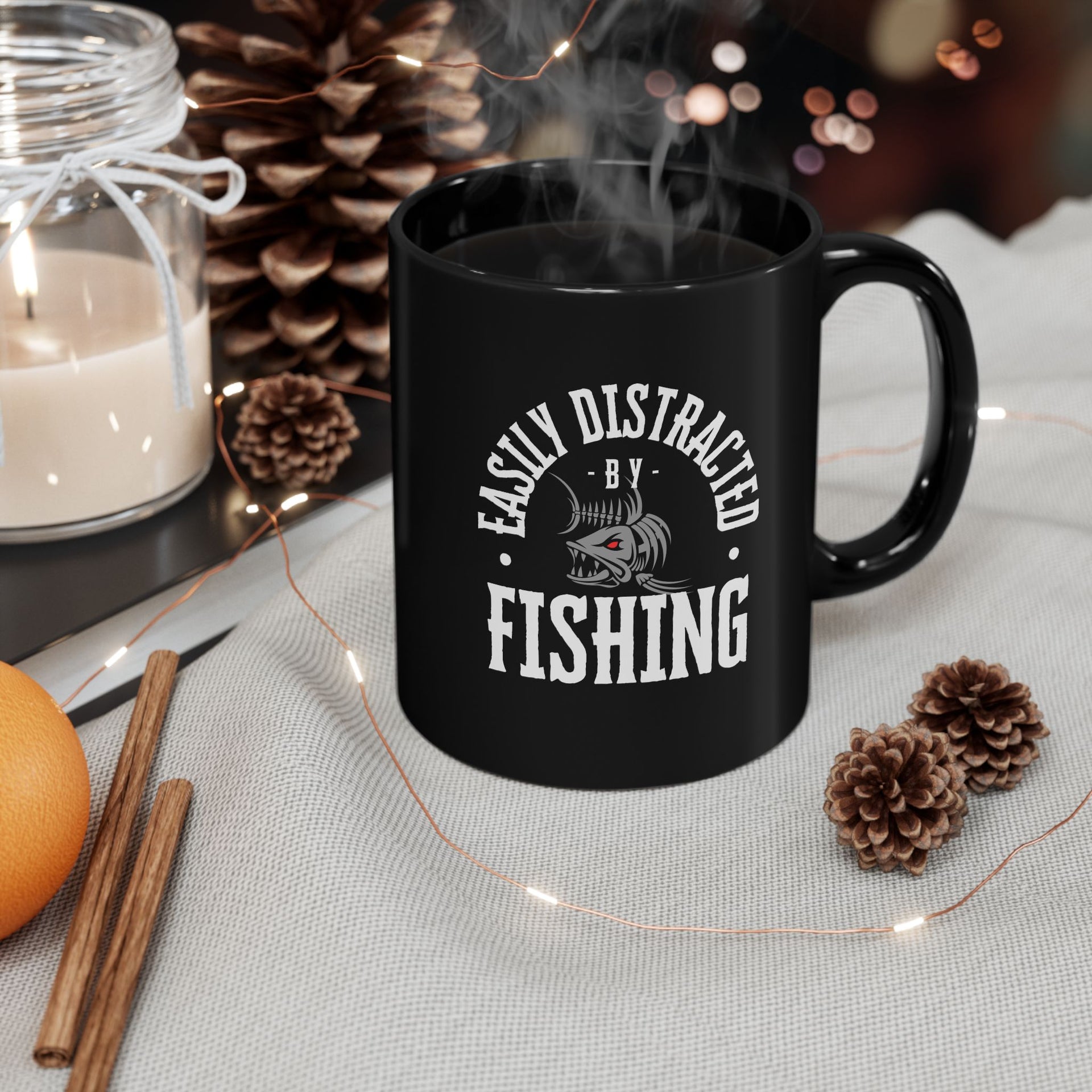 "Easily Distracted by Fishing" Mug - Perfect Gift for Fishing Enthusia   Hooked On Tees and More