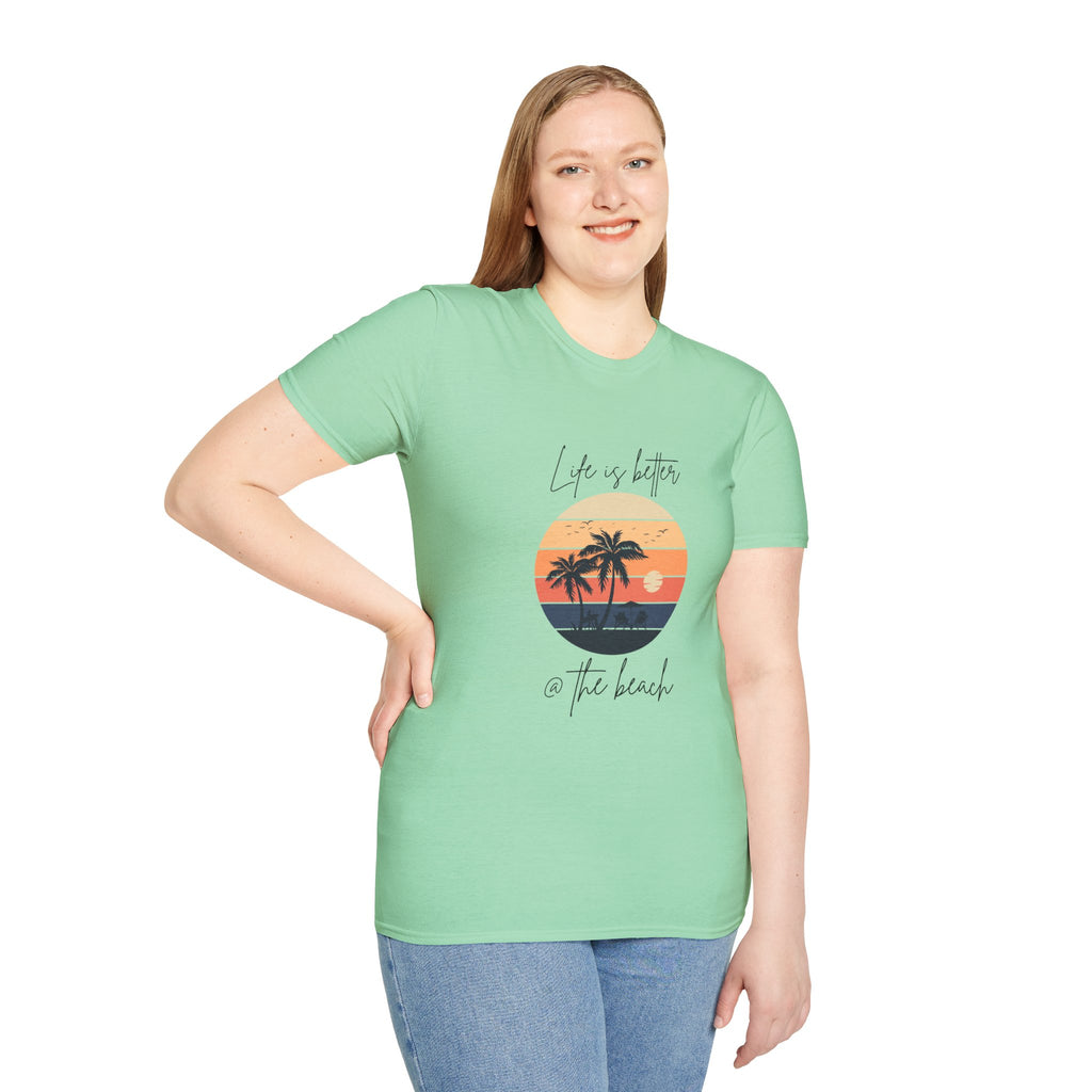 Life is Better @ The Beach Unisex Softstyle T-Shirt