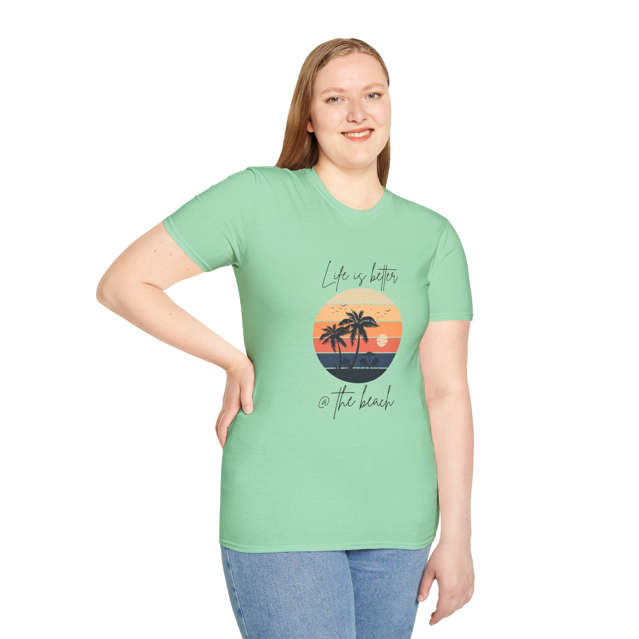Life is Better @ The Beach Unisex Softstyle T-Shirt
