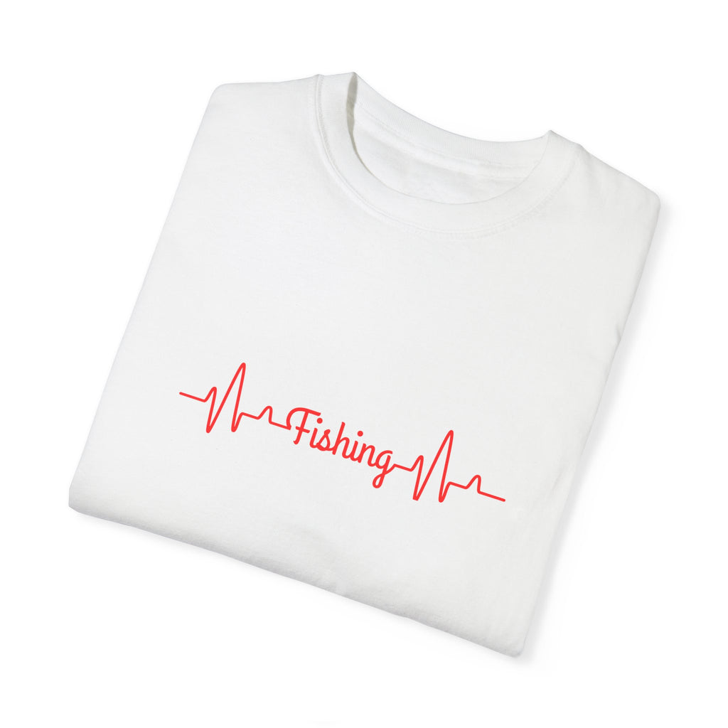 "Fishing Heartbeat" Unisex Garment-Dyed T-Shirt