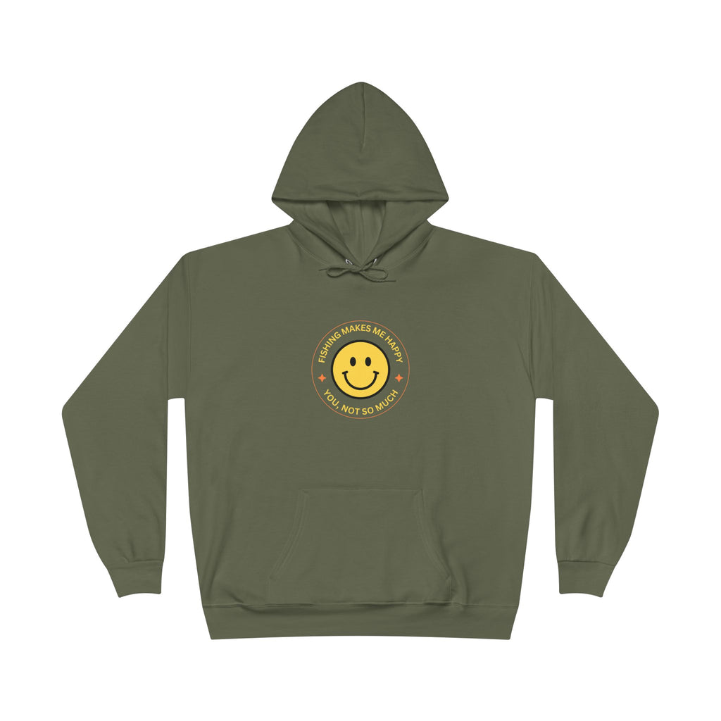 Unisex Eco-Friendly Hoodie "Fishing Makes Me Happy" - Perfect for Casual Outings and Gifting