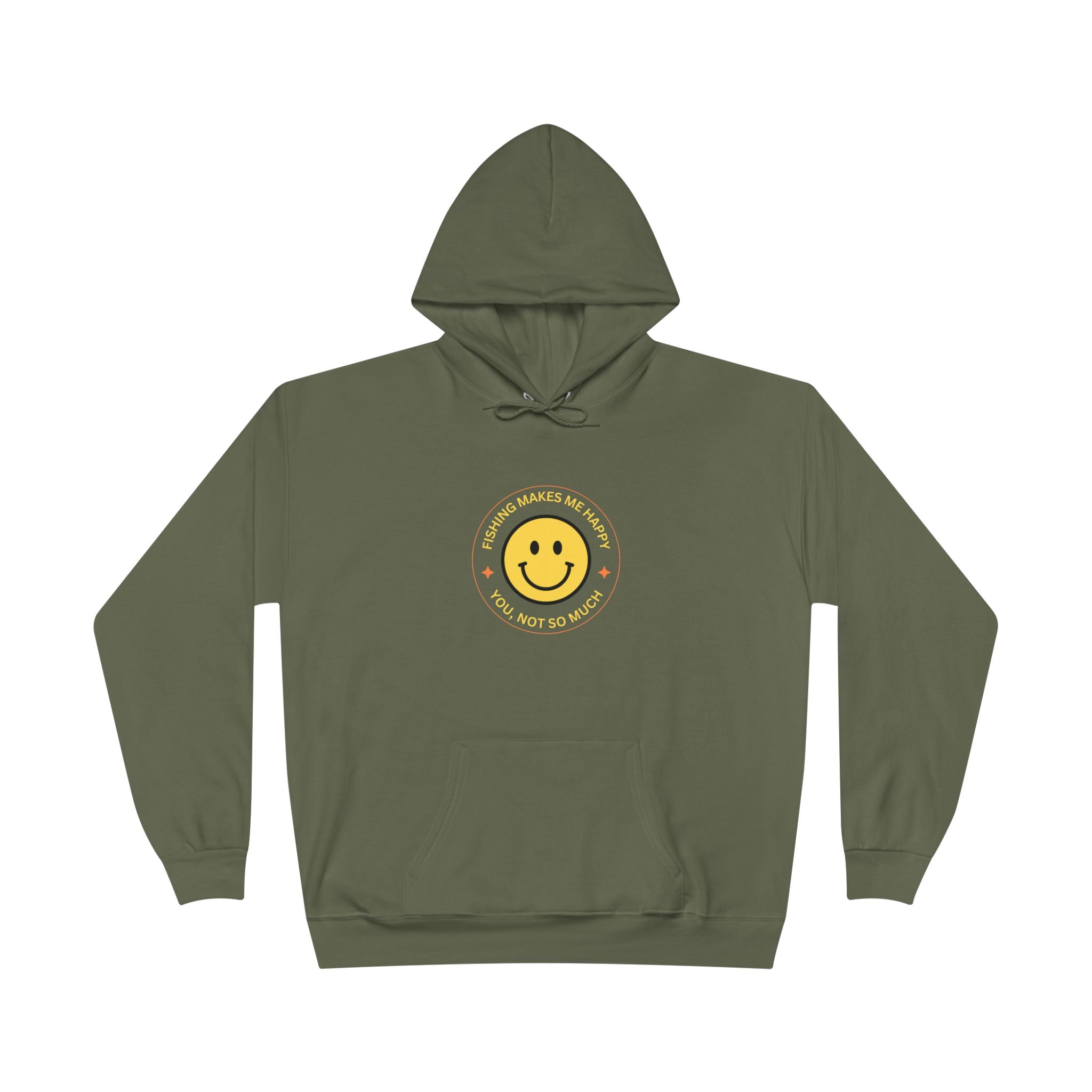 Unisex Eco-Friendly Hoodie "Fishing Makes Me Happy" - Perfect for Casual Outings and Gifting