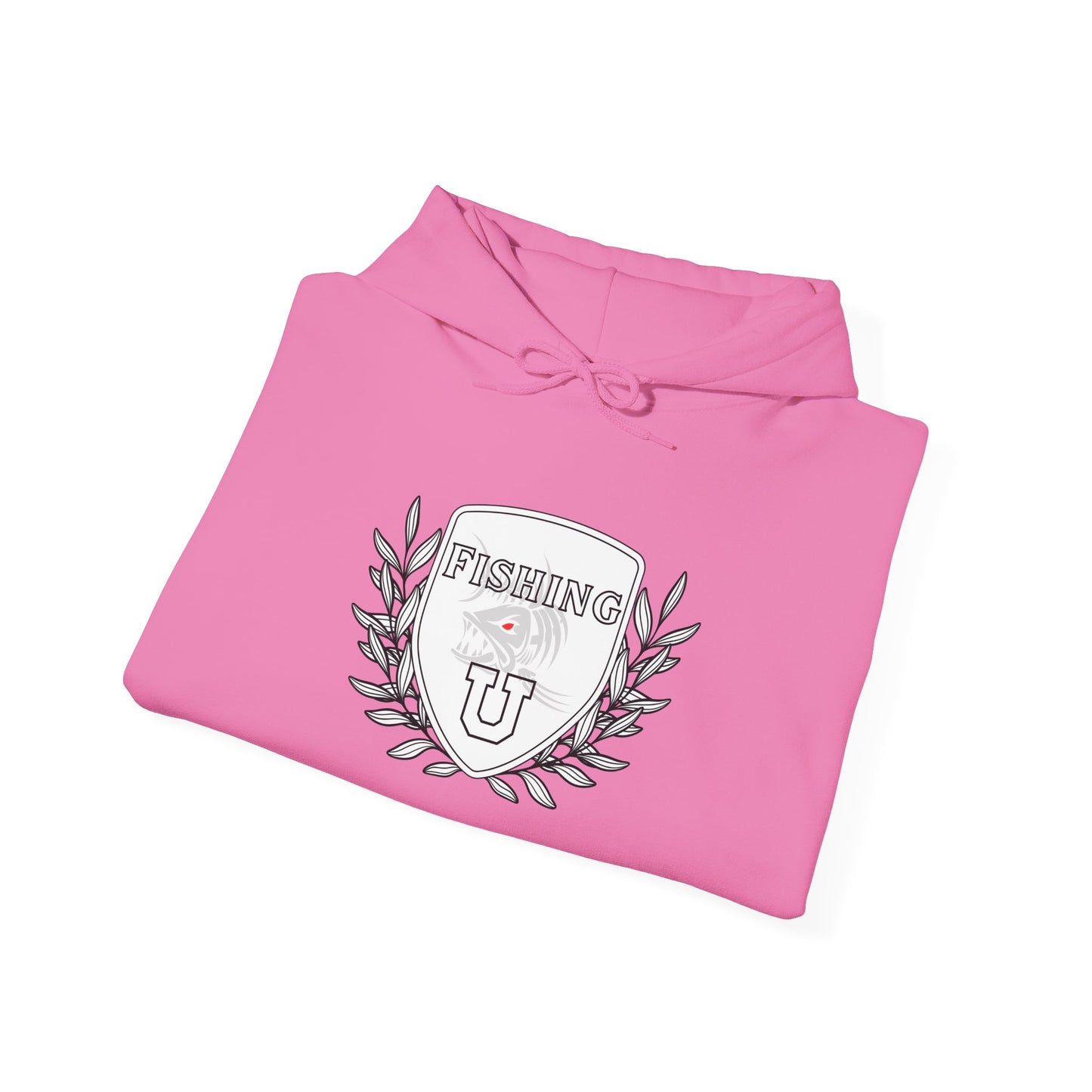 "Fishing University" Unisex Heavy Blend Hoodie - Fun Design for Fishermen