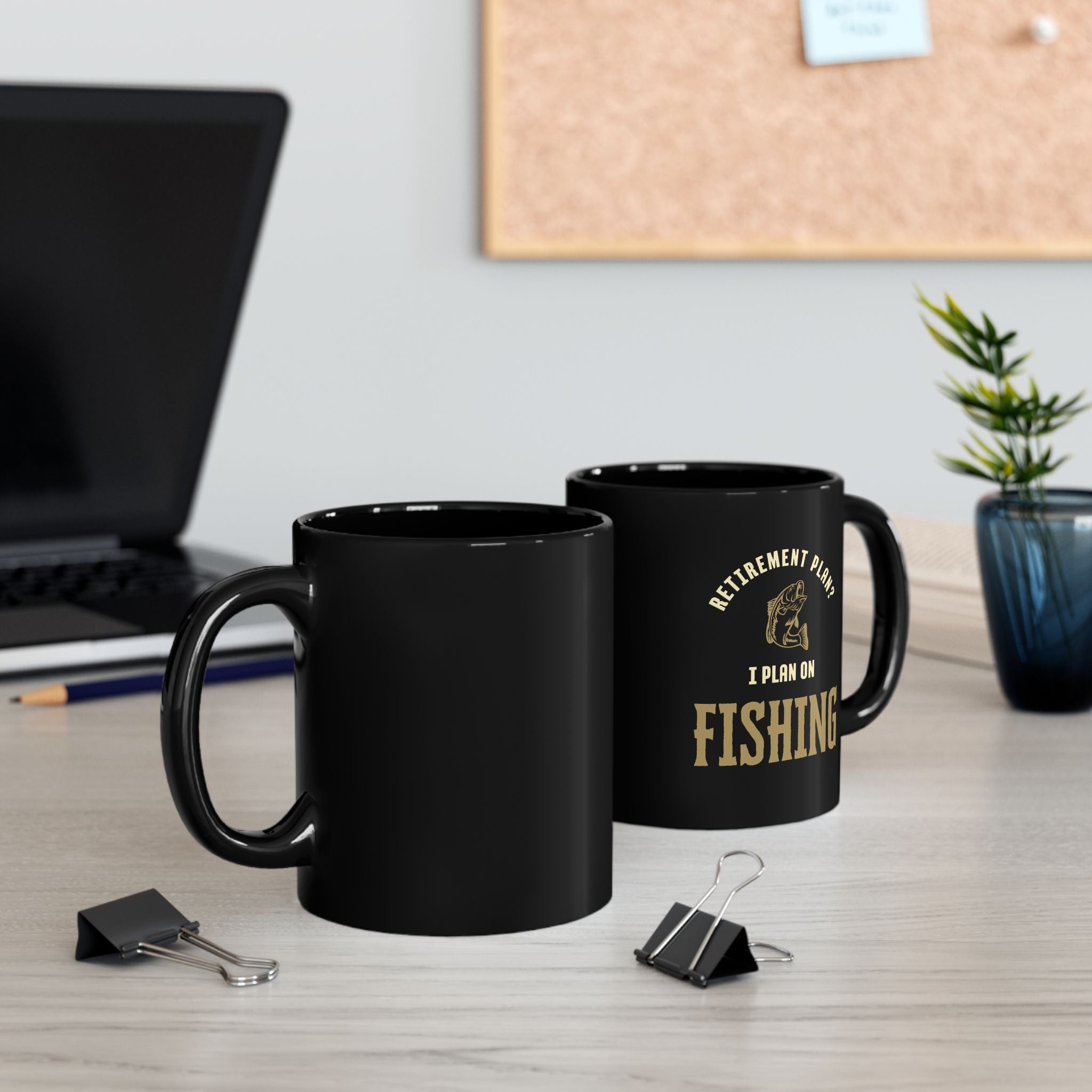 "Retirement Plan? I Plan On Fishing" Funny Fishing Ceramic Mug (11oz/15oz) — Gift for Anglers