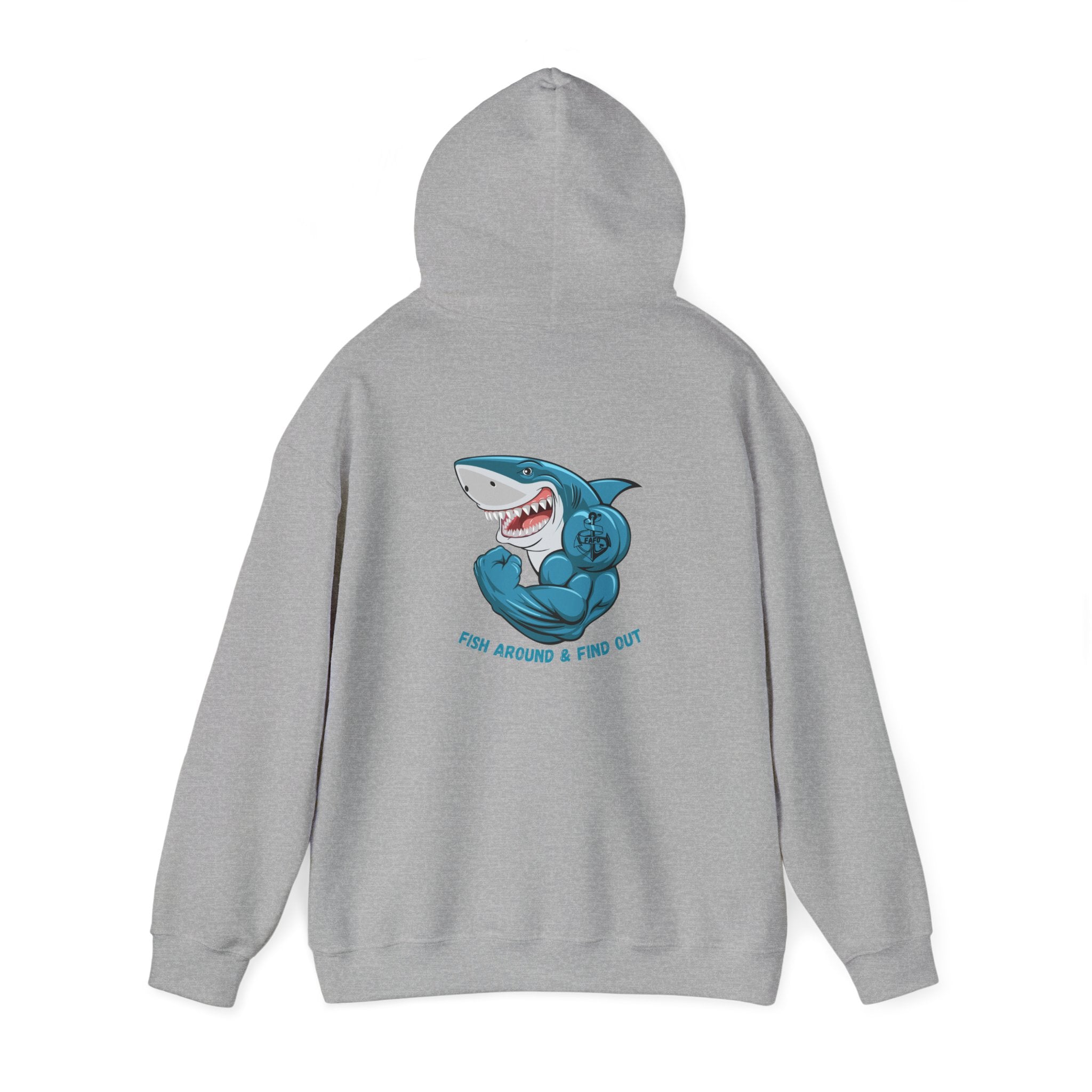 "FAFO - Fish Around and Find Out" Shark Unisex Heavy Blend™ Hooded Sweatshirt - Fun & Casual Streetwear