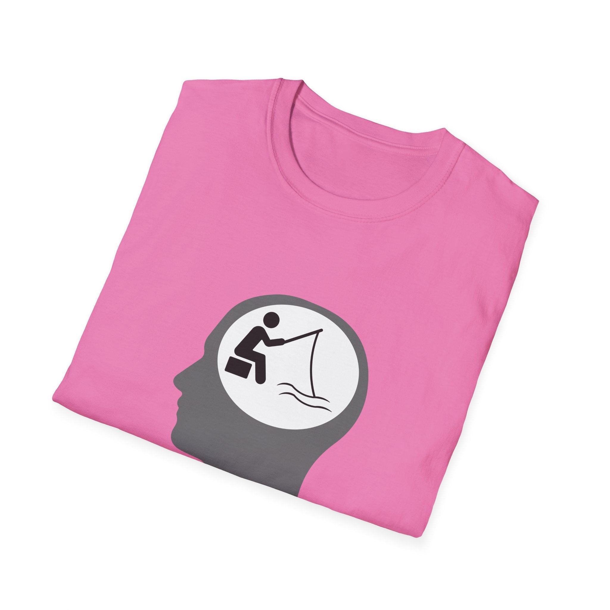 "Fishing On The Brain" Unisex Softstyle T-Shirt. #fishing #fish #fisherman #boating #boats #outdoors #creek #lake #bass