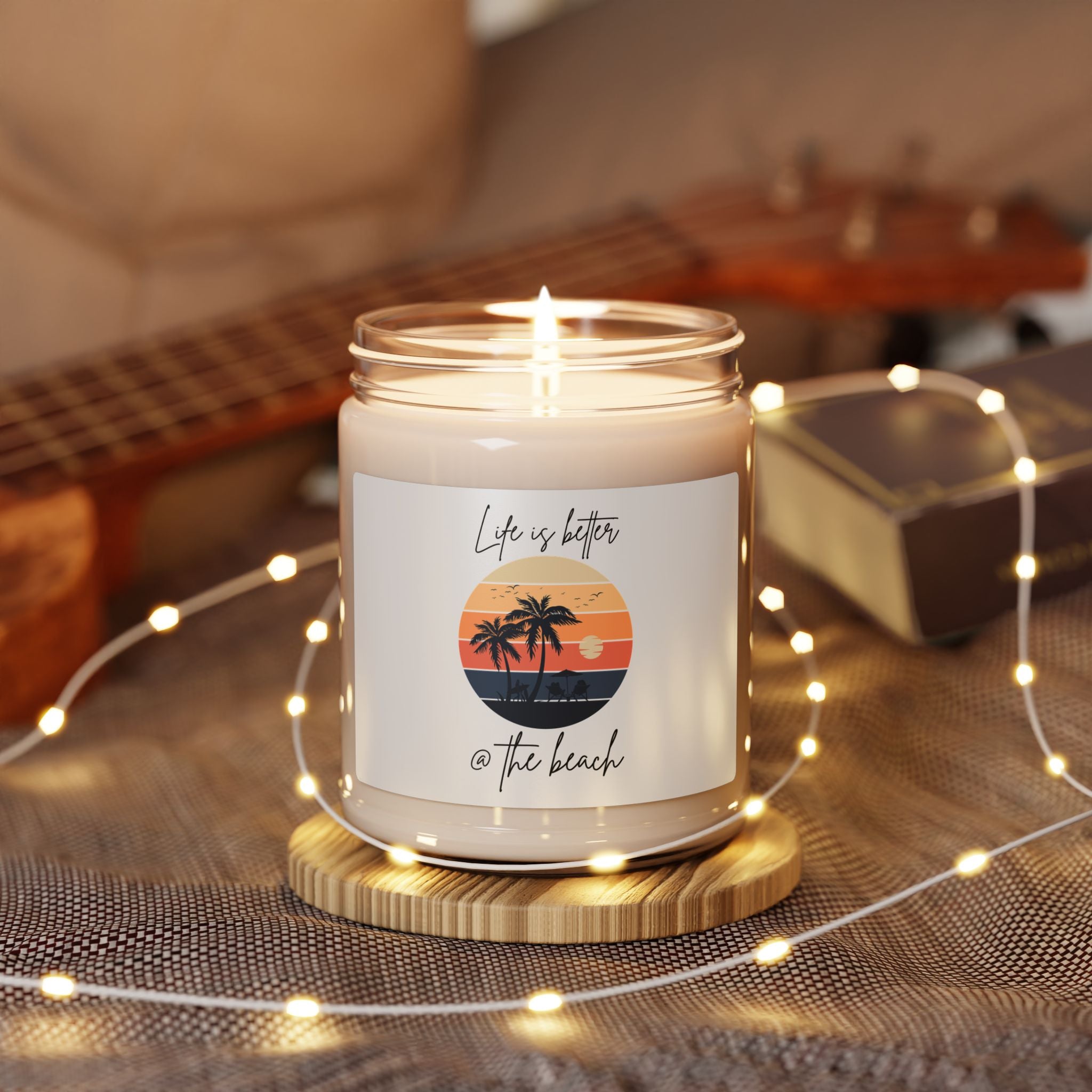 Beach Vibes Scented Soy Candle - "Life is Better @ the Beach" 9oz