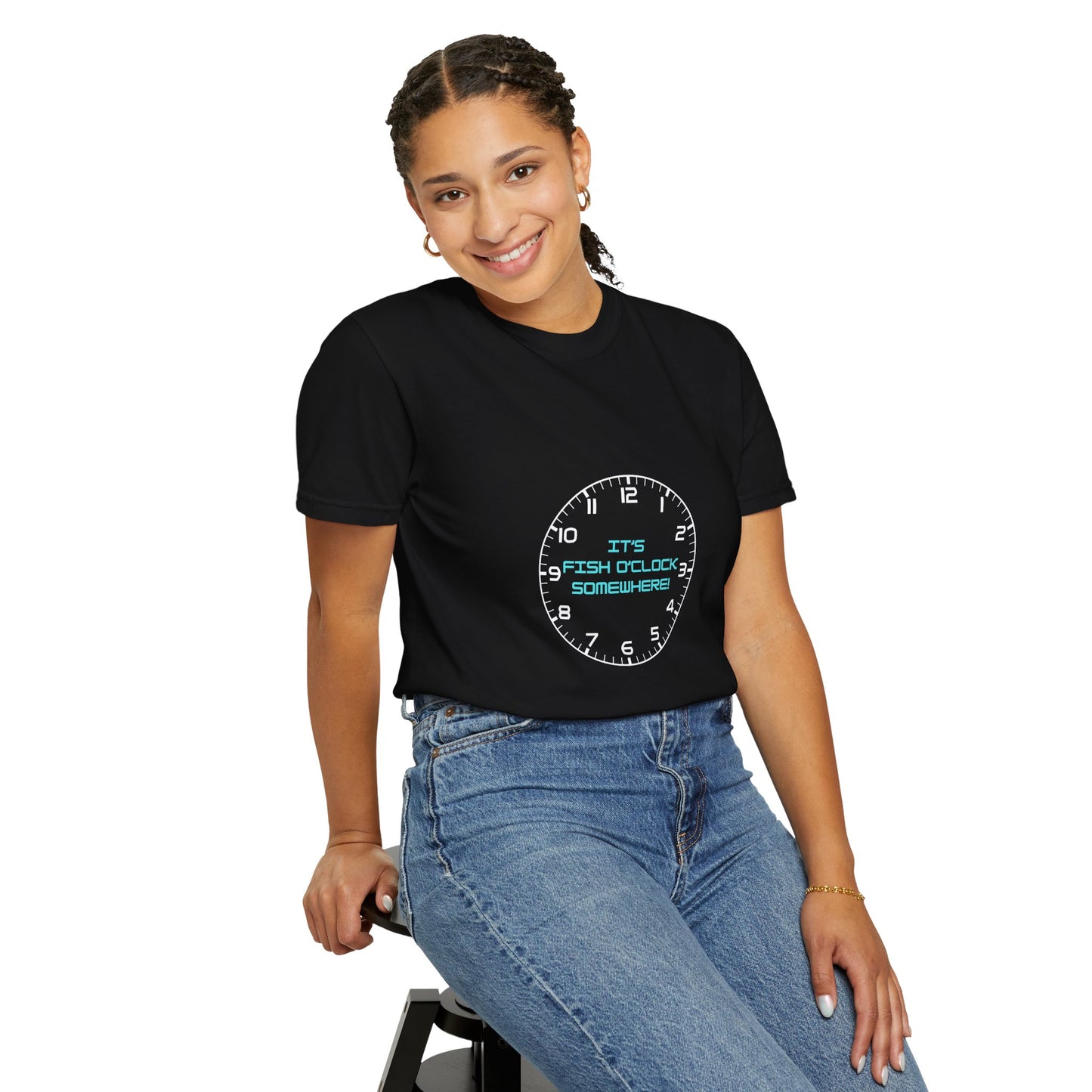 Unisex "It's Fish O'Clock Somewhere!" T-Shirt - Fun Garment-Dyed Tee for Fishing Lovers