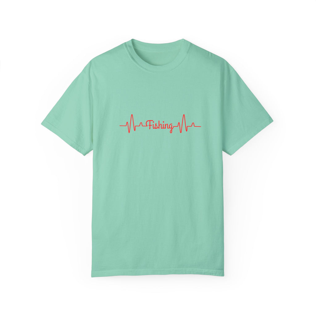 "Fishing Heartbeat" Unisex Garment-Dyed T-Shirt