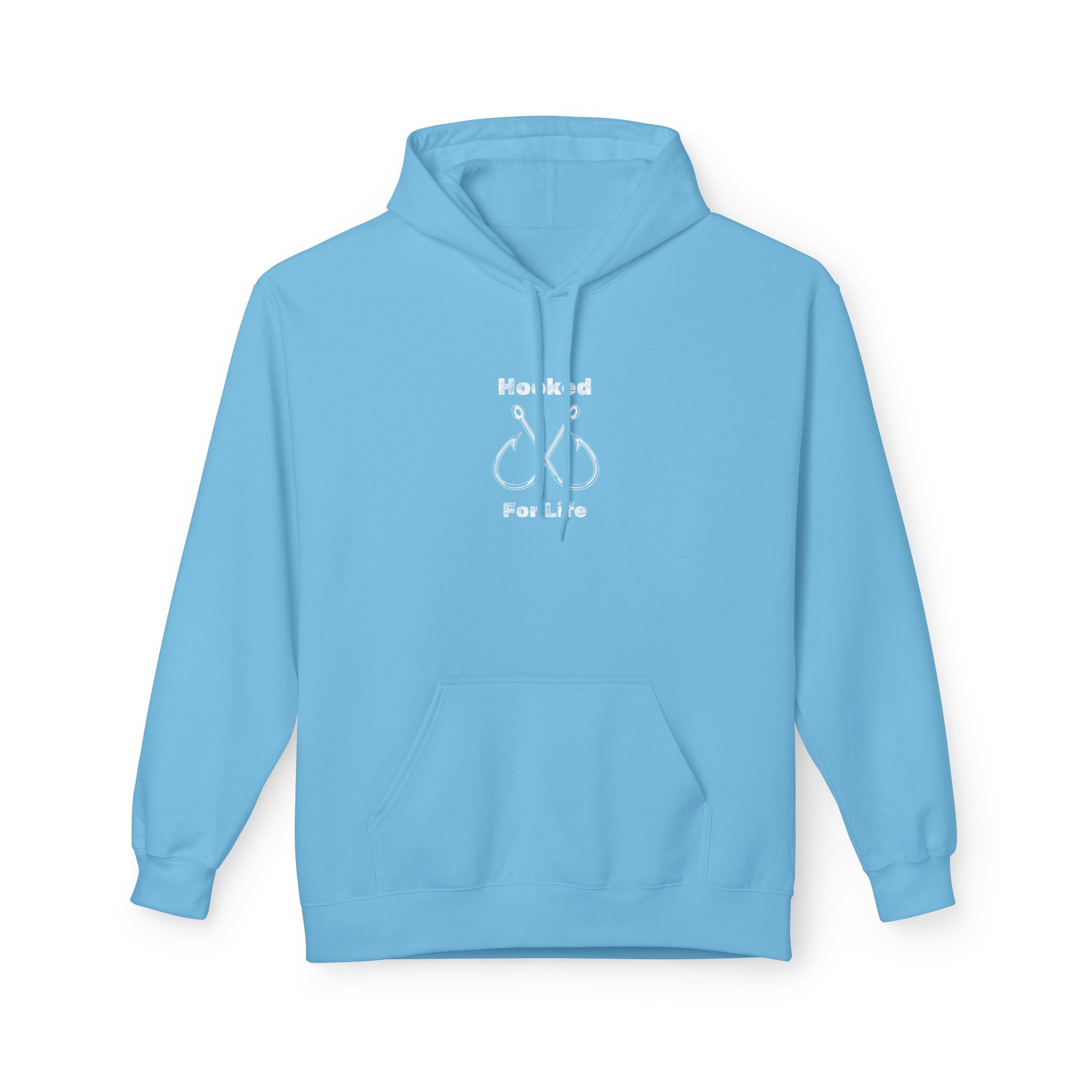 "Hooked for Life" Unisex Midweight Fleece Hoodie - Perfect for Fishing Enthusiasts