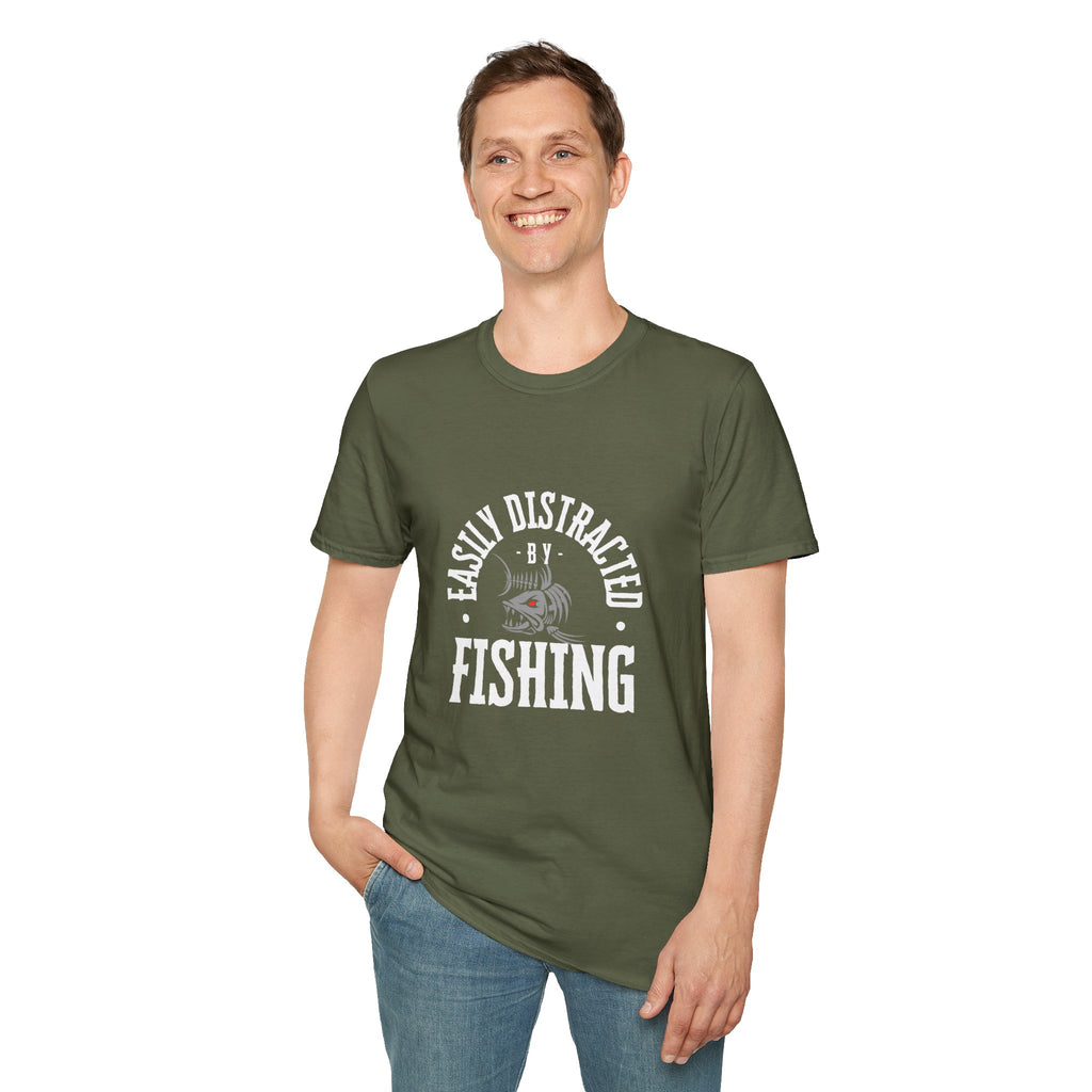 "Easily Distracted by Fishing" Unisex Softstyle T-Shirt