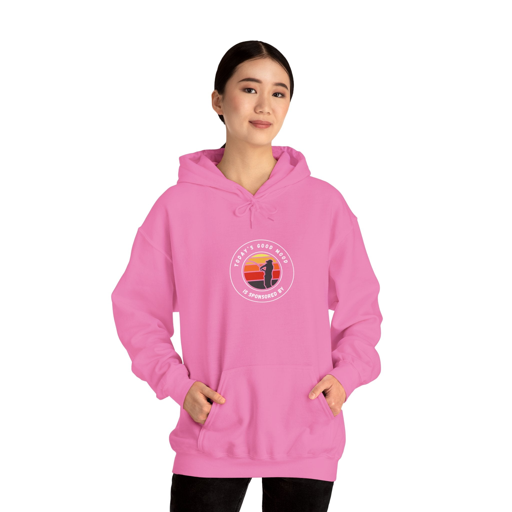 "Today's Good Mood Is Sponsored By Fishing" Retro-Inspired Unisex Hoodie with Cool Graphic Design