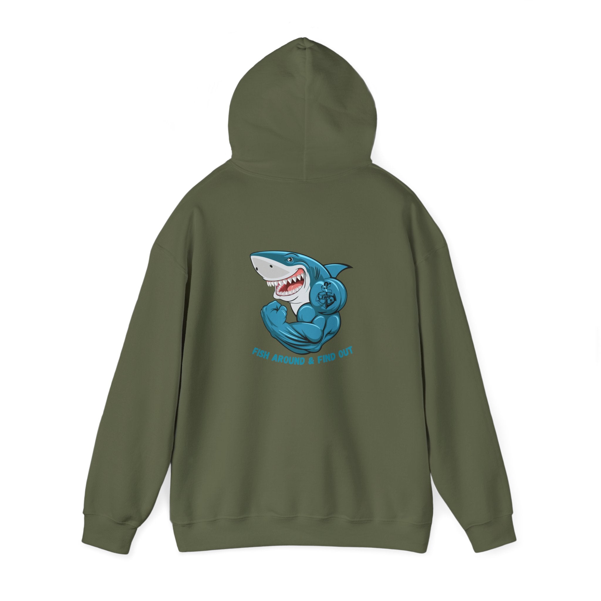 "FAFO - Fish Around and Find Out" Shark Unisex Heavy Blend™ Hooded Sweatshirt - Fun & Casual Streetwear