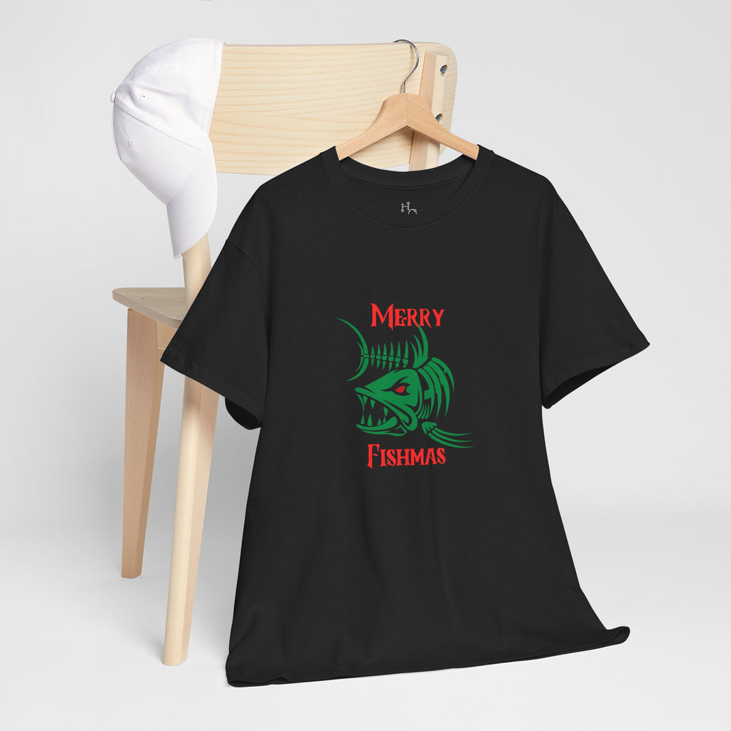 Fishmas Graphic Tee — "Merry Fishmas" Christmas Fishing T-Shirt