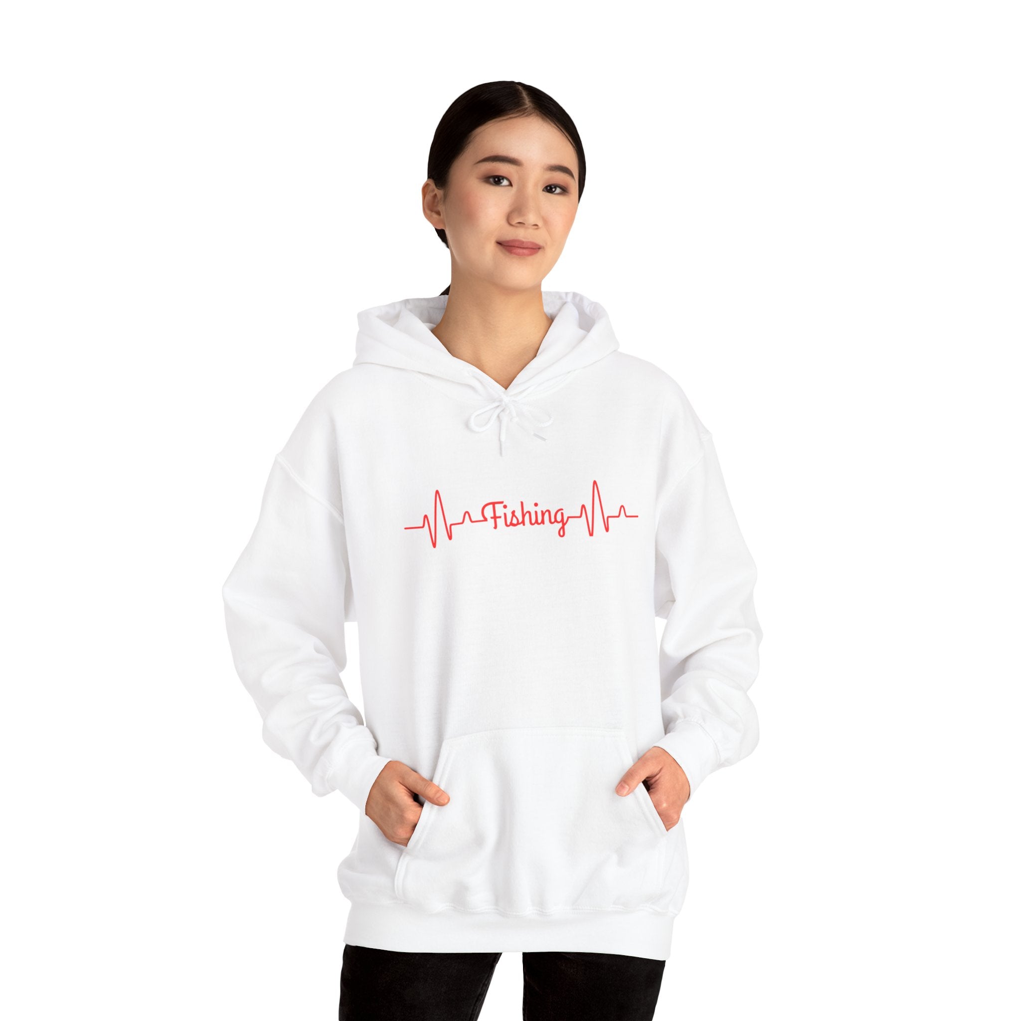 "Fishing Heartbeat" Unisex Hooded Sweatshirt