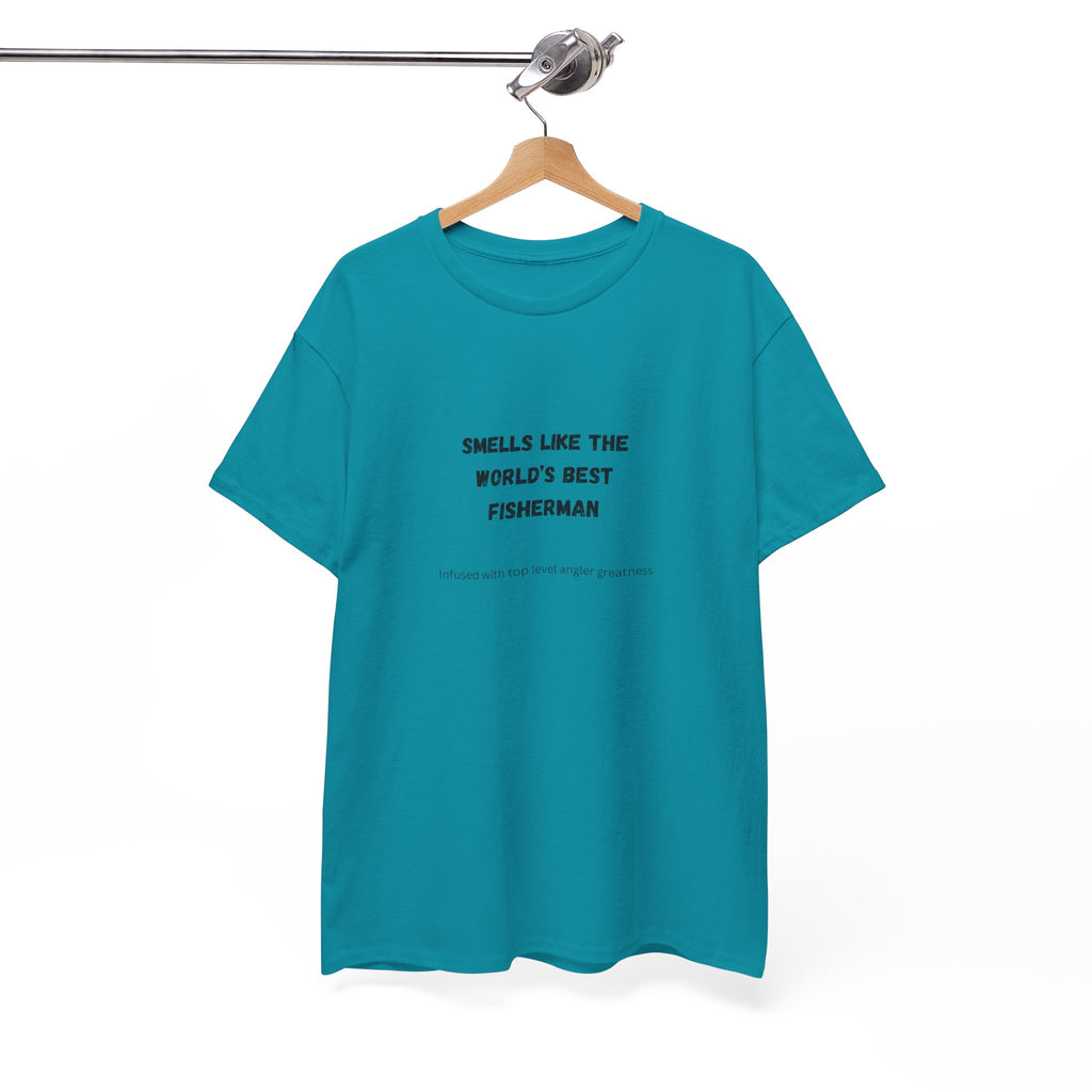 "Smells Like the World's Best Fisherman" Unisex Heavy Cotton Tee - Perfect Fishing Gift