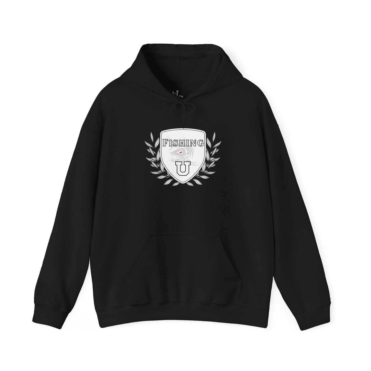 "Fishing University" Unisex Heavy Blend Hoodie - Fun Design for Fishermen