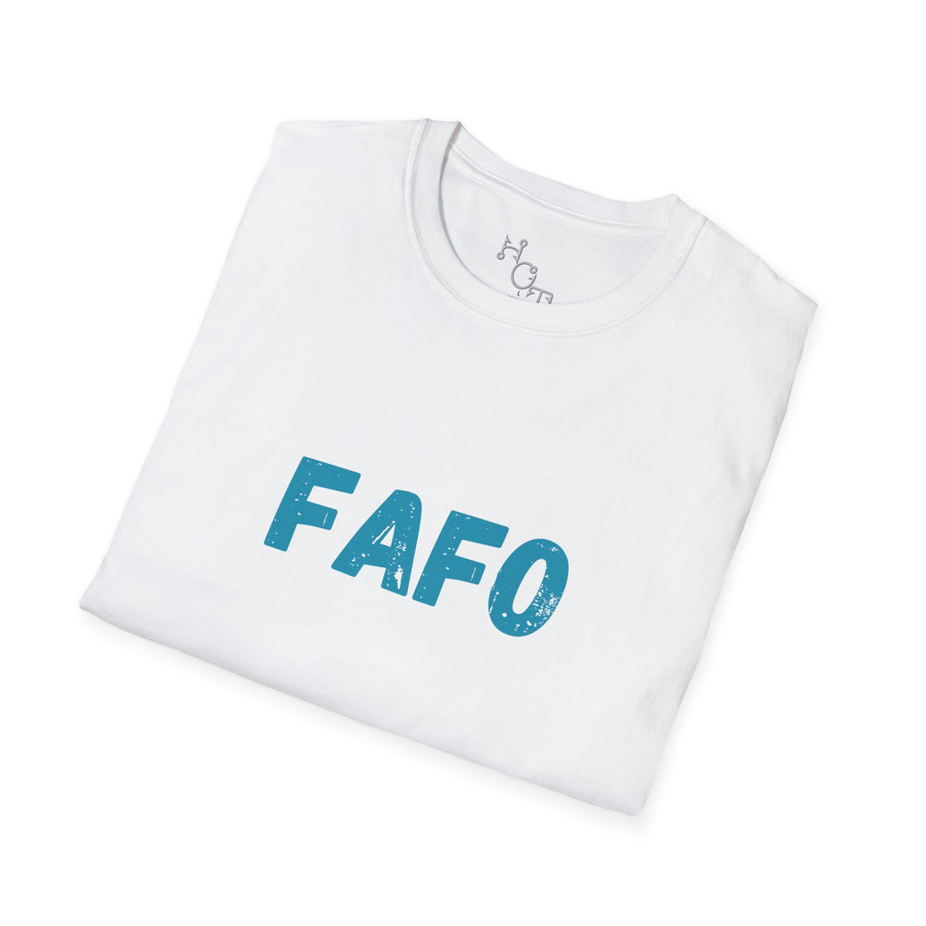 Humorous Unisex Softstyle T-Shirt - "Fish Around and Find Out - FAFO" Shark Design