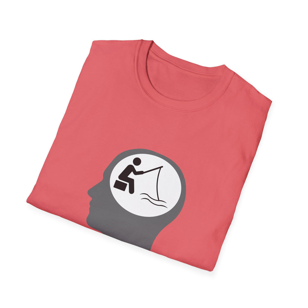 "Fishing On The Brain" Unisex Softstyle T-Shirt. #fishing #fish #fisherman #boating #boats #outdoors #creek #lake #bass