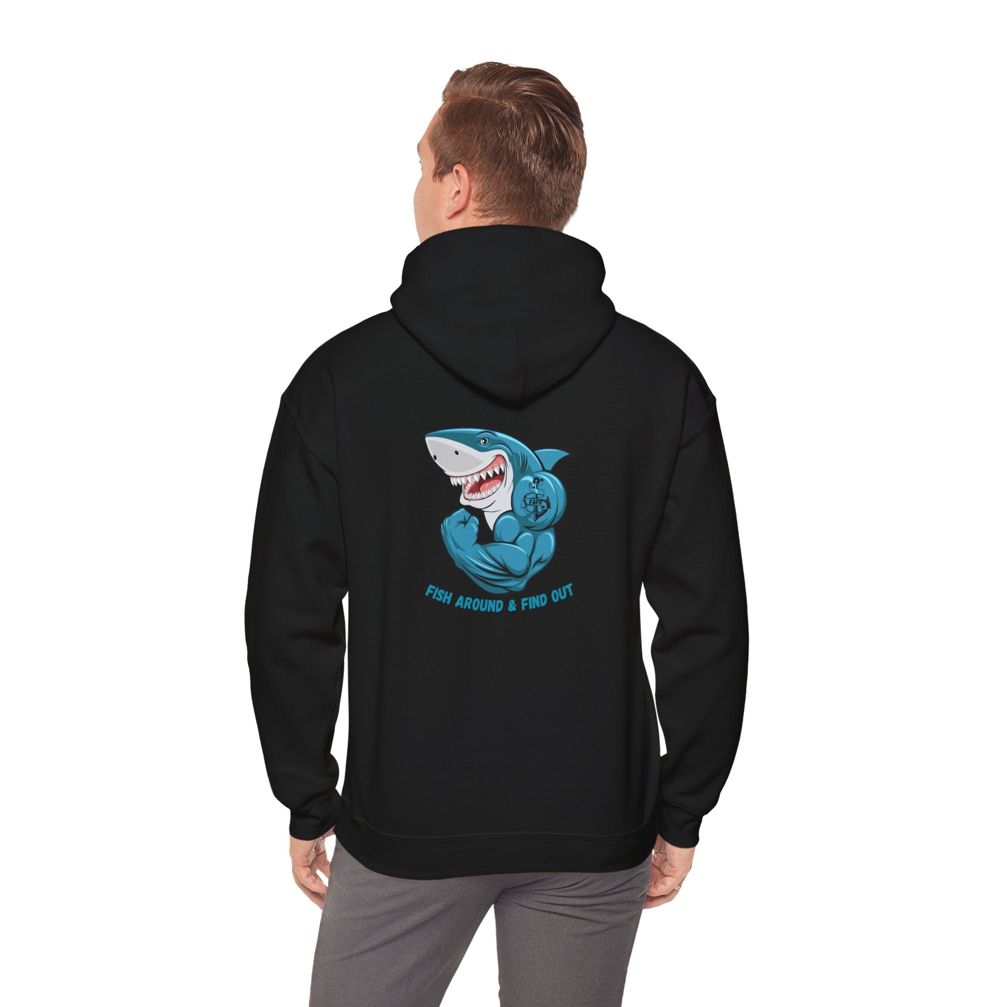 "FAFO - Fish Around and Find Out" Shark Unisex Heavy Blend™ Hooded Sweatshirt - Fun & Casual Streetwear