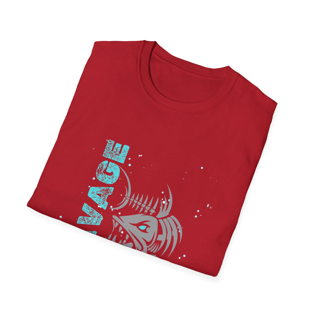 Savage Skeleton Fish Unisex Softstyle T-Shirt - Stylish and Comfortable Angler Apparel