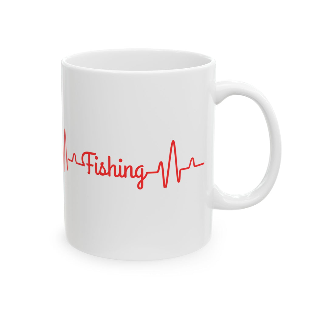 "Fishing Heartbeat" Ceramic Mug - Perfect Gift for Fishing Enthusiasts