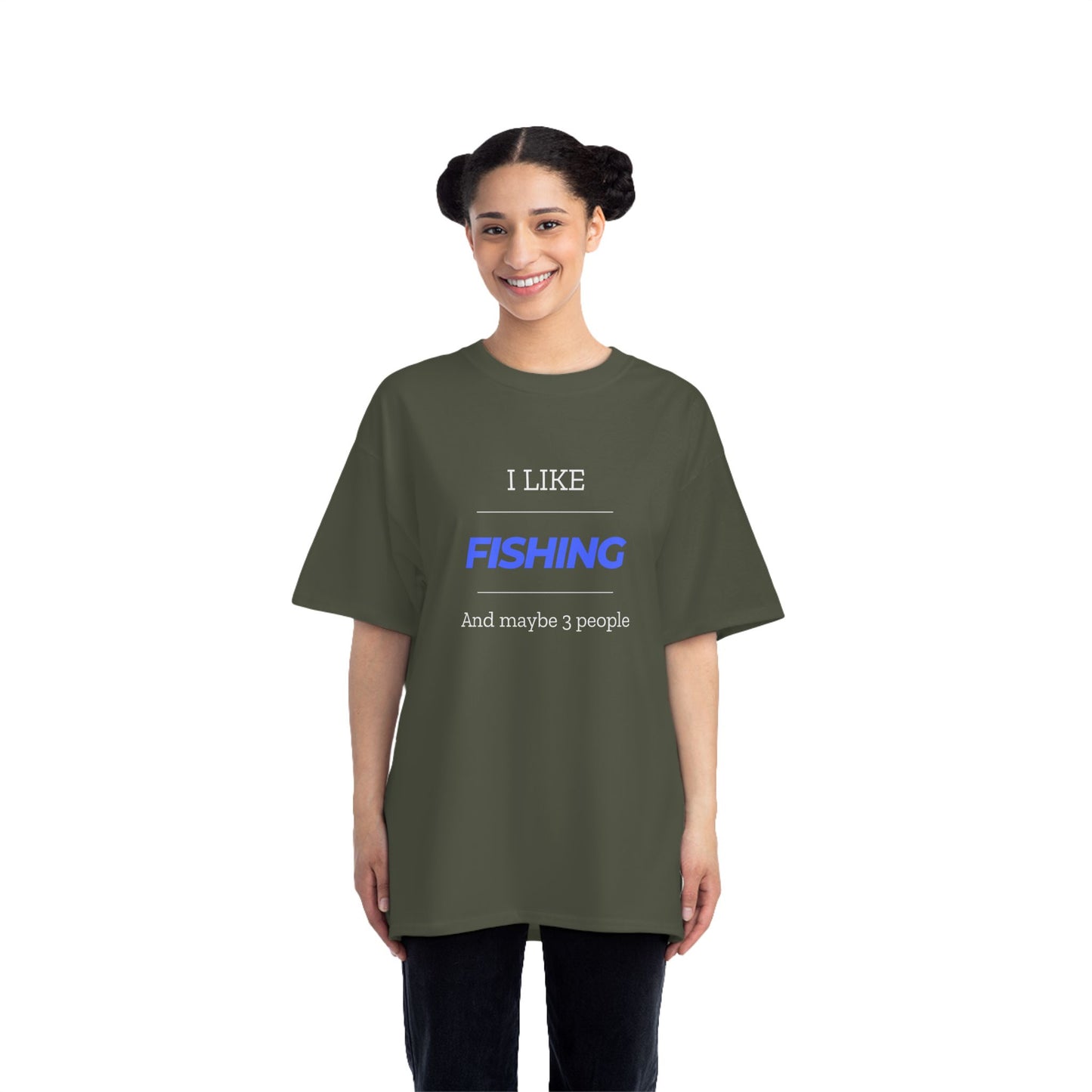 "I Like Fishing and Maybe 3 People" Beefy-T®  Short-Sleeve T-Shirt. #fishing #fish #fisherman #outdoors #dadgift