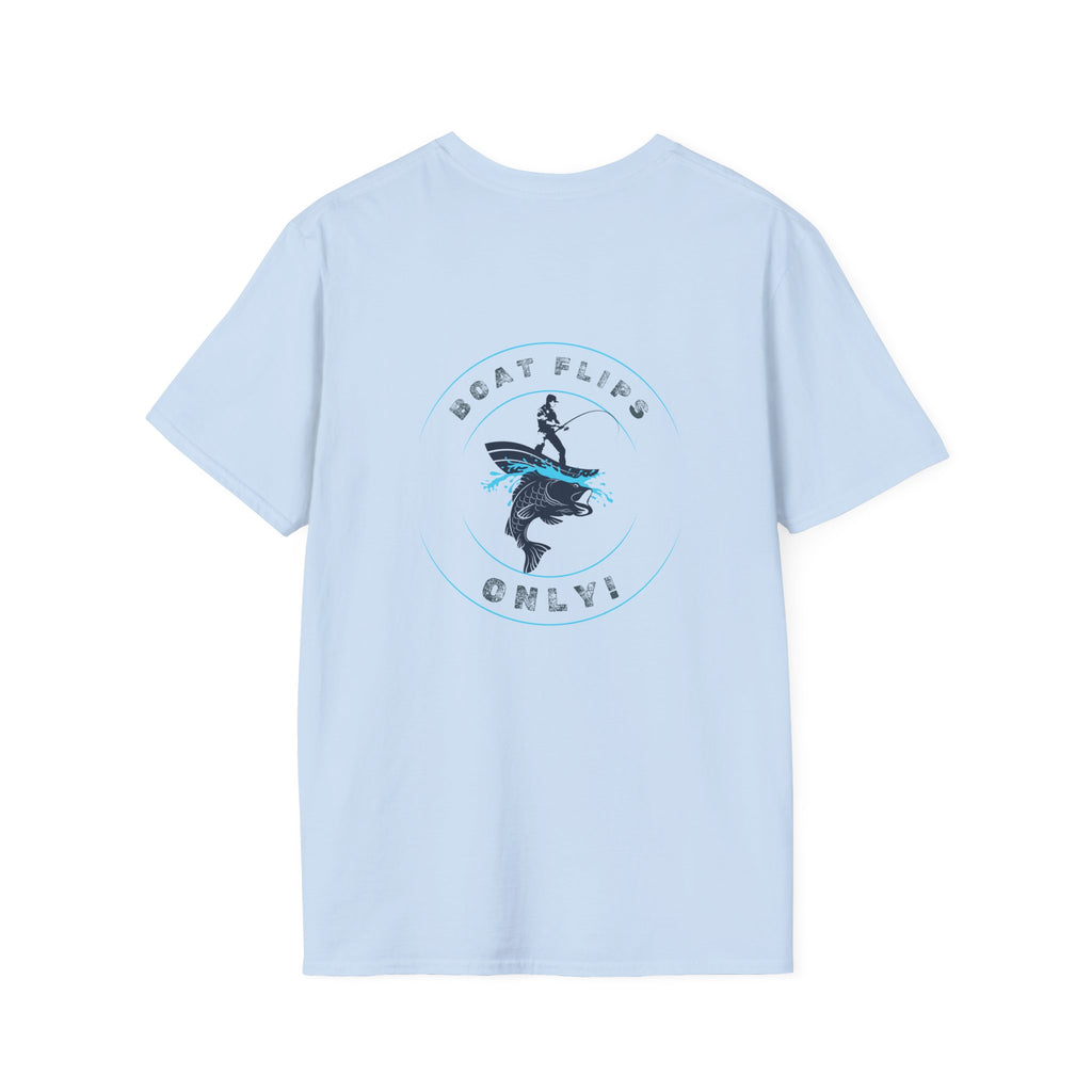 "BFO: Boat Flips Only" Unisex Softstyle T-Shirt - Perfect for Fishing Enthusiasts