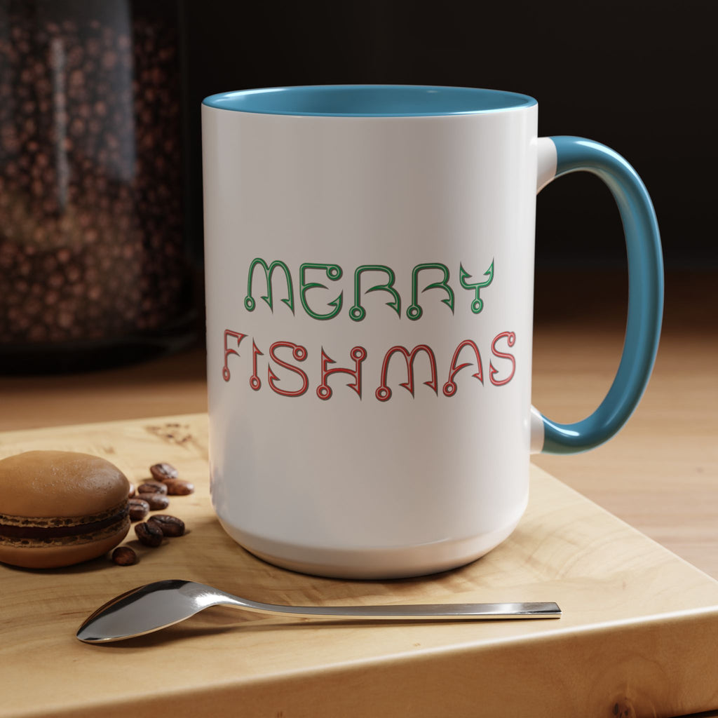 Merry Fishmas Coffee Mug — Funny Holiday Fishing Gift (11/15 oz)