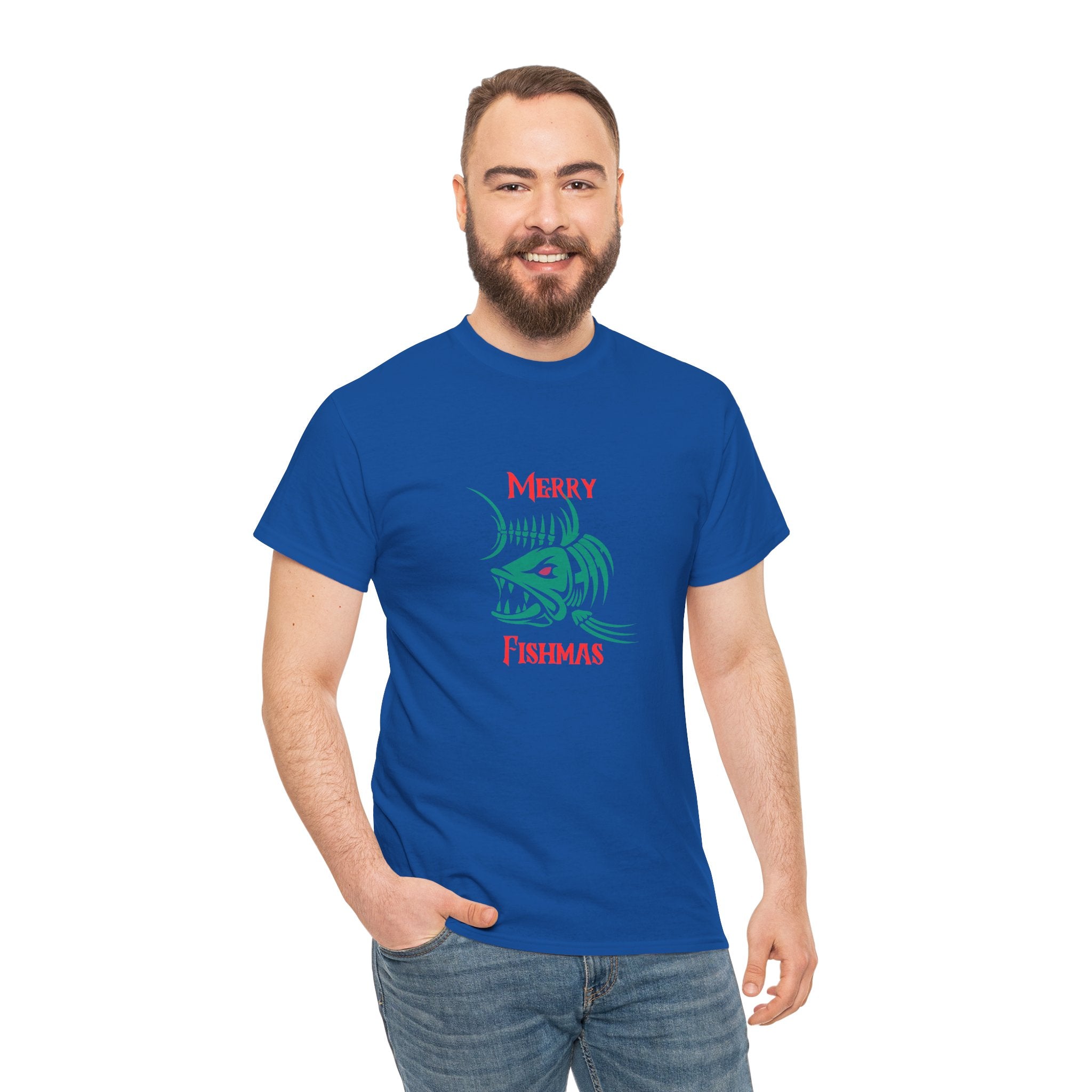 Fishmas Graphic Tee — "Merry Fishmas" Christmas Fishing T-Shirt