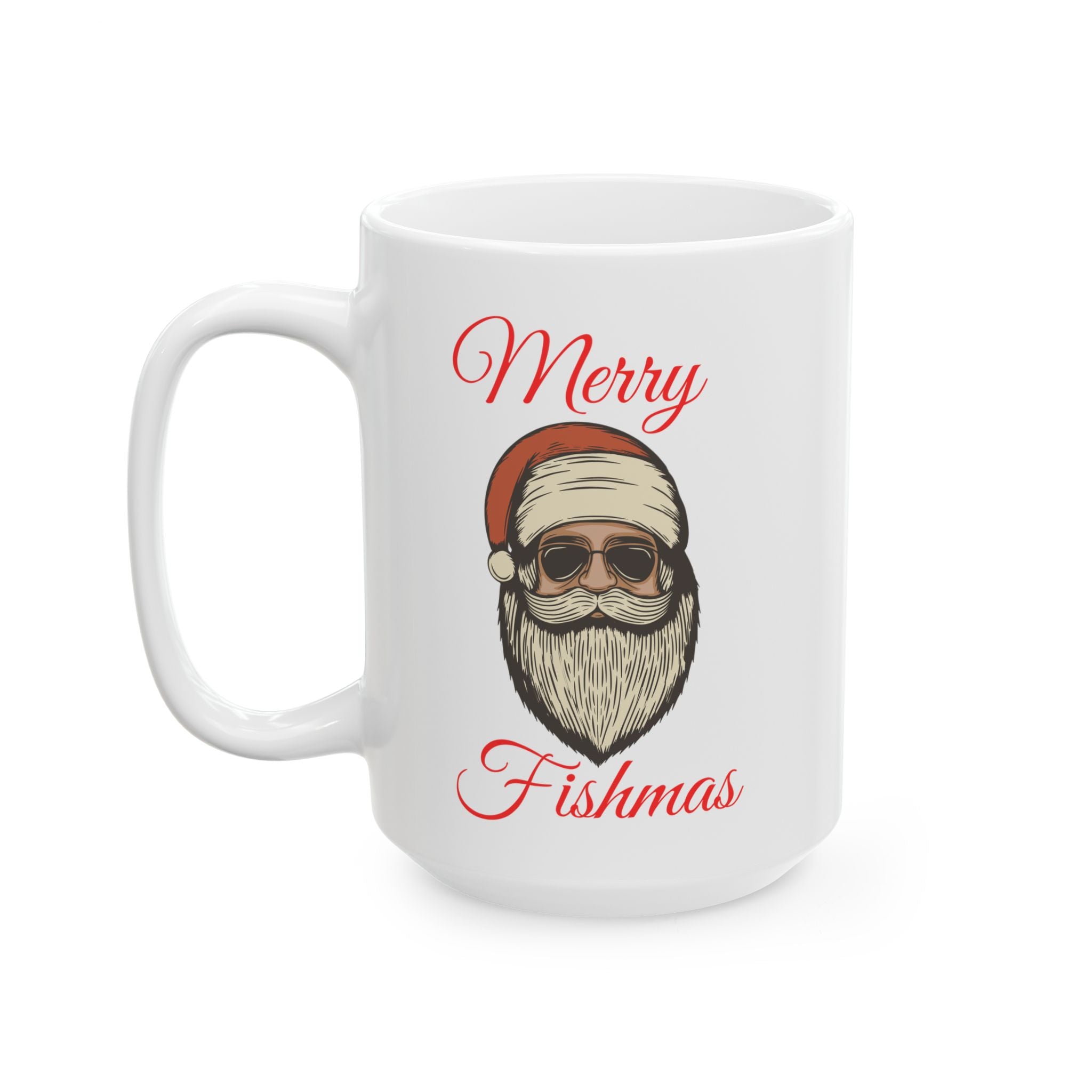 Merry Fishmas Ceramic Mug — "Merry Fishmas" Holiday Coffee Cup (11oz & 15oz)