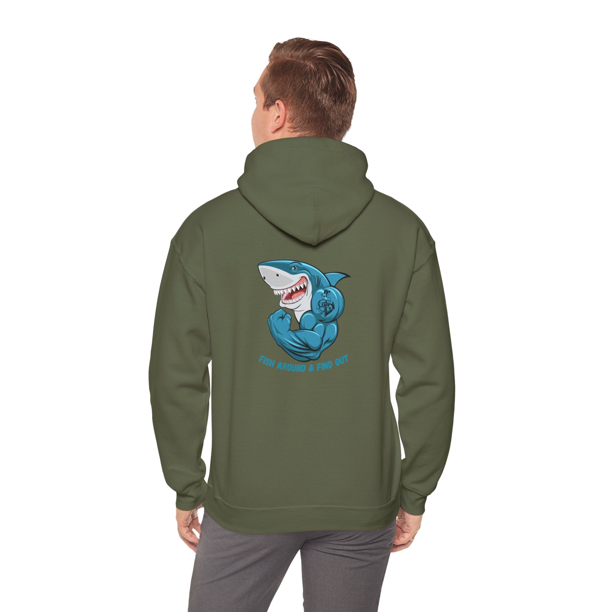 "FAFO - Fish Around and Find Out" Shark Unisex Heavy Blend™ Hooded Sweatshirt - Fun & Casual Streetwear