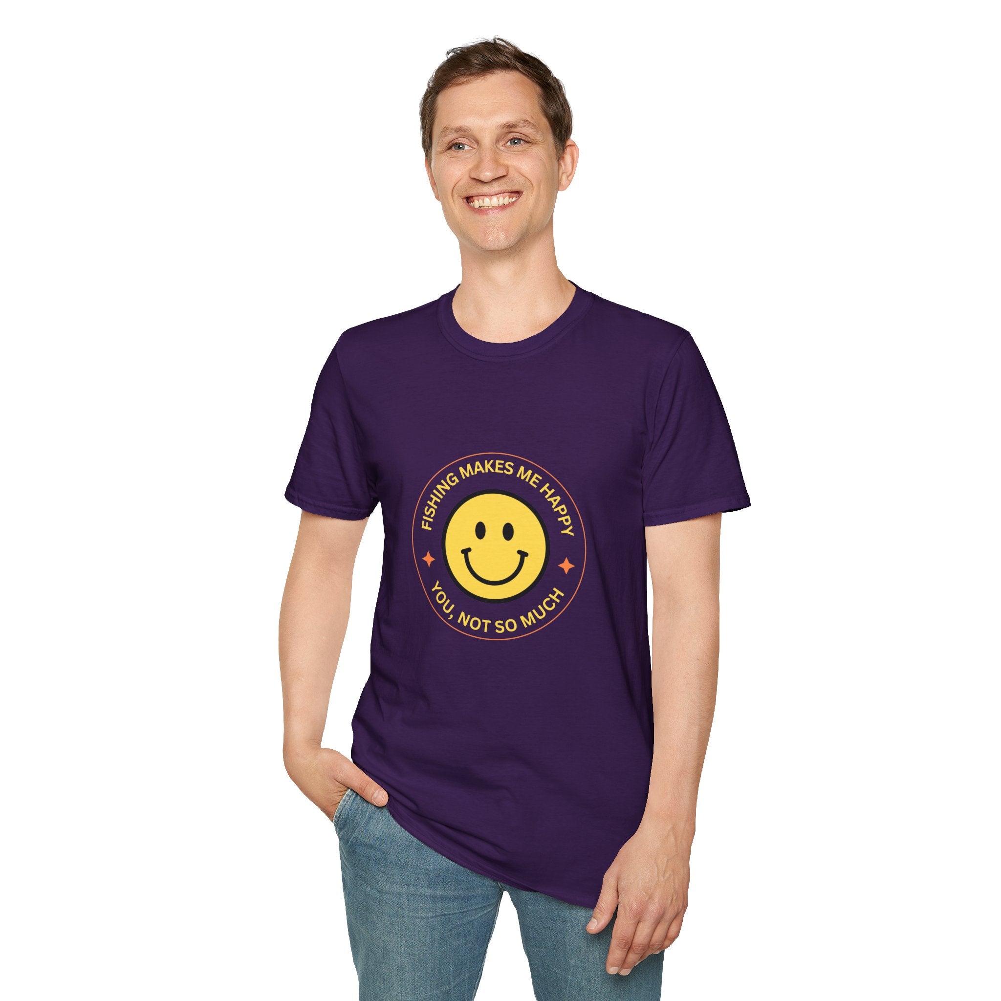 "Fishing Makes Me Happy" Unisex Softstyle T-Shirt