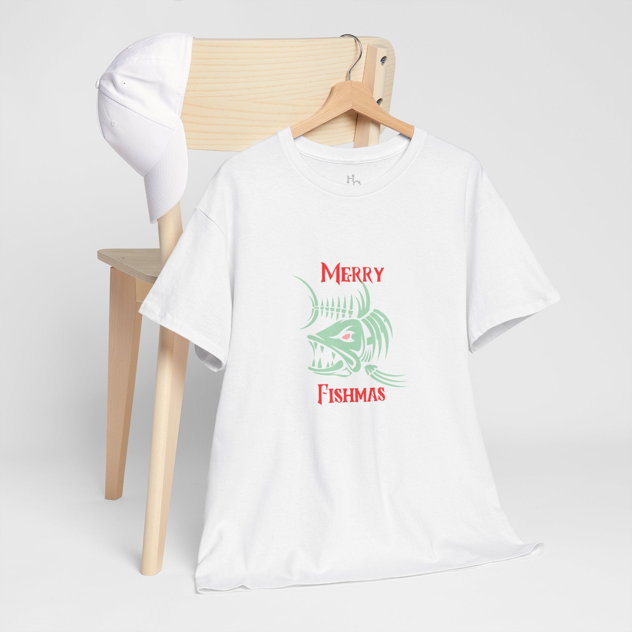Fishmas Graphic Tee — "Merry Fishmas" Christmas Fishing T-Shirt