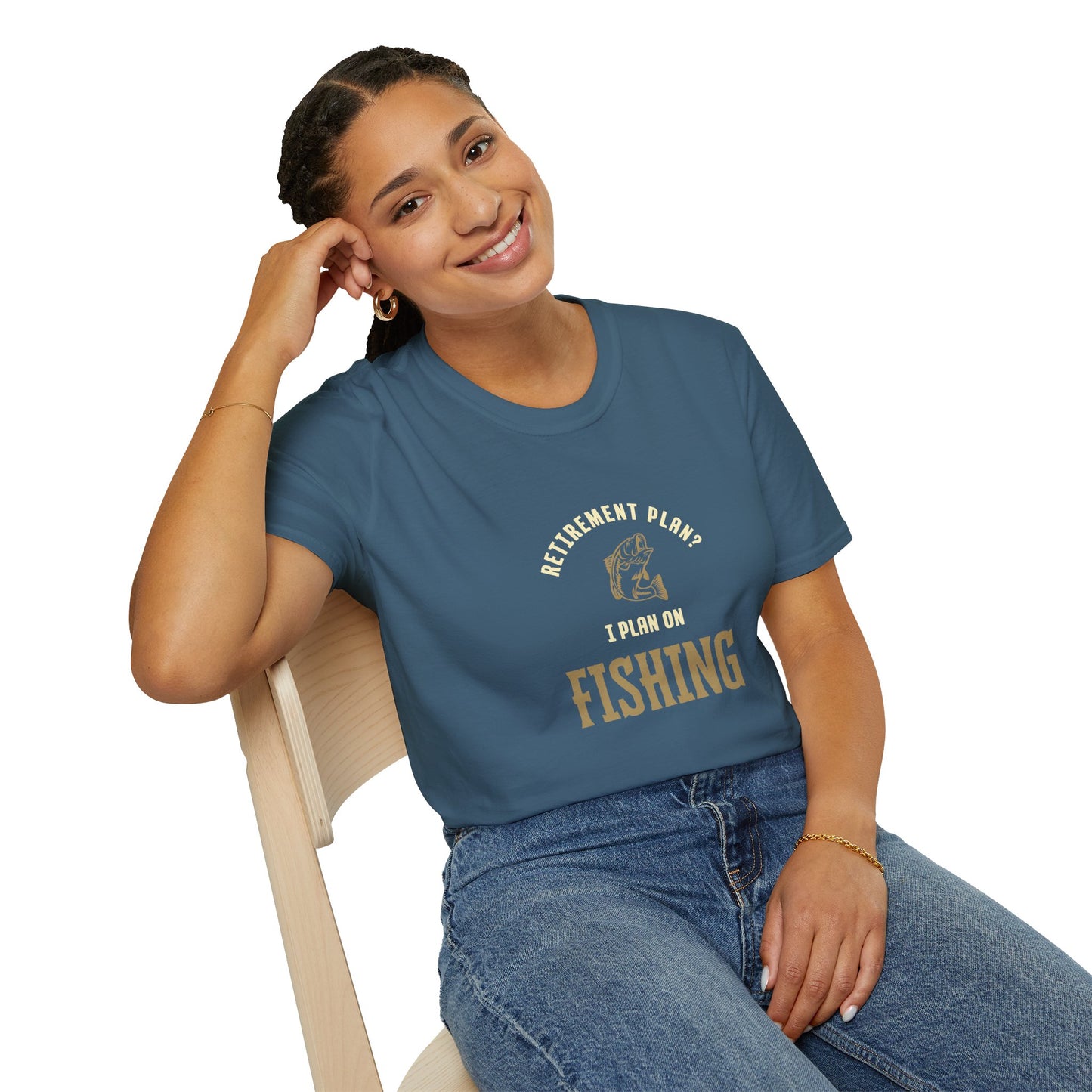 Unisex "Retirement Plan? I Plan on Fishing" Softstyle T-Shirt.